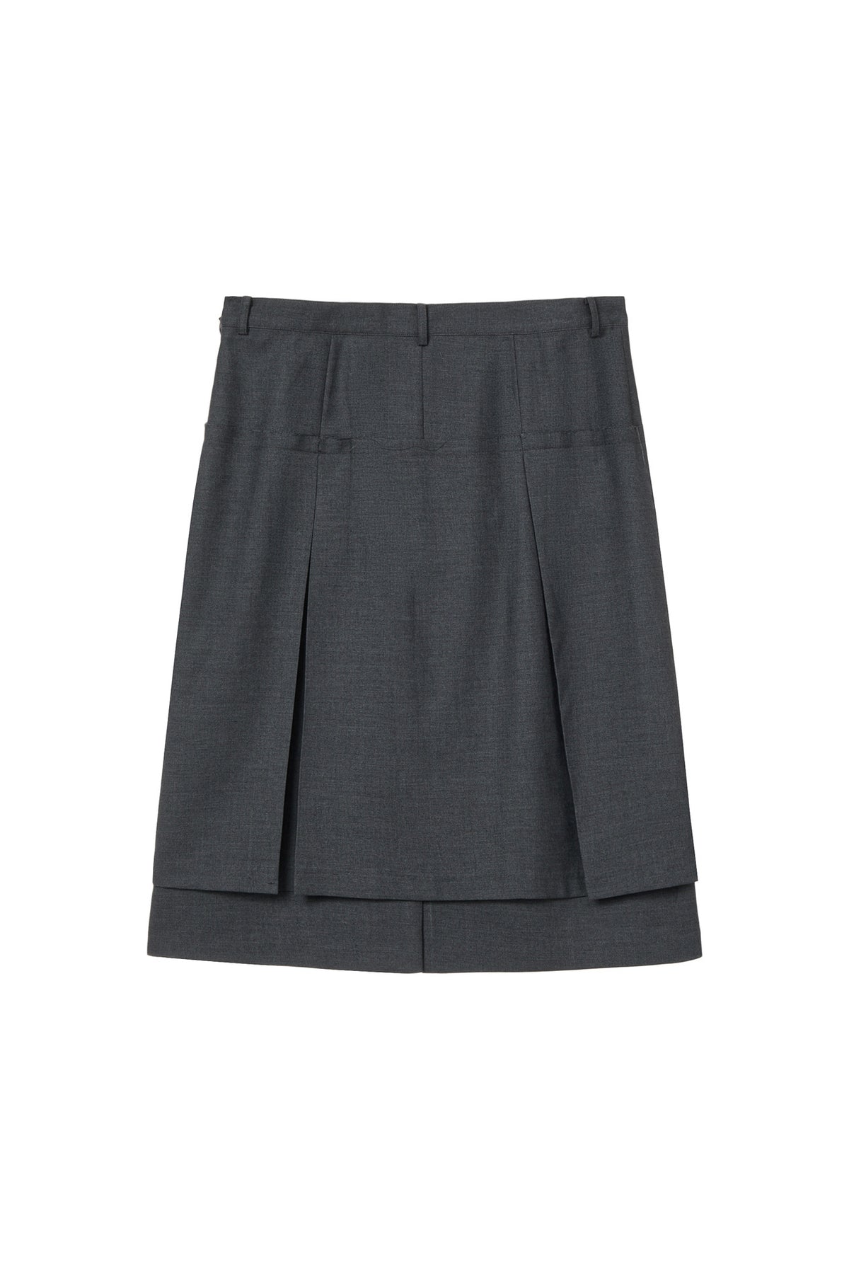 Deinet - Raw Edge Layered Midi Skirt (Charcoal) product image 2 | TRAB K-Fashion Australia