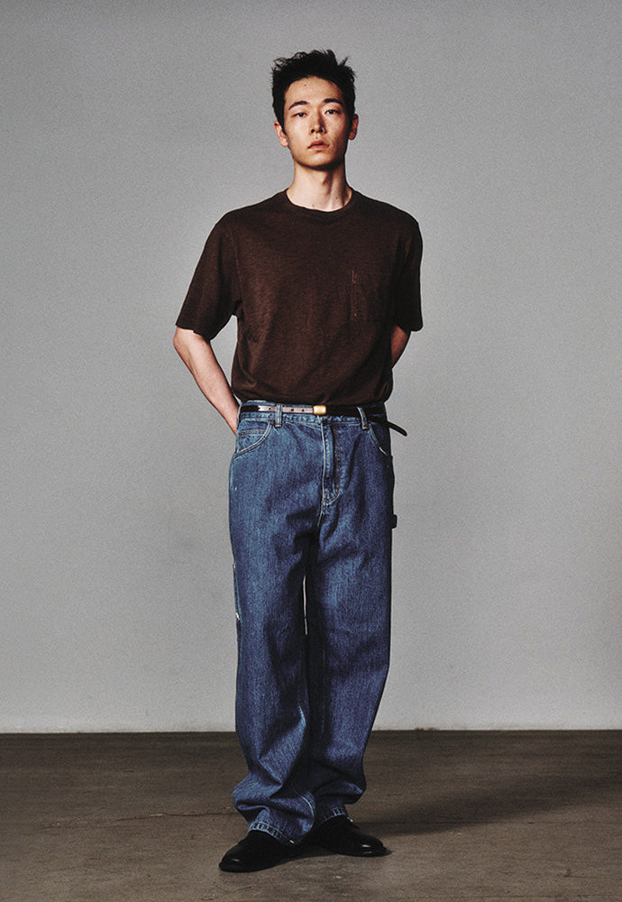 Art if acts - Garment Dyed Slub Pocket T-Shirt (Brown) product image 2 | TRAB K-Fashion Australia