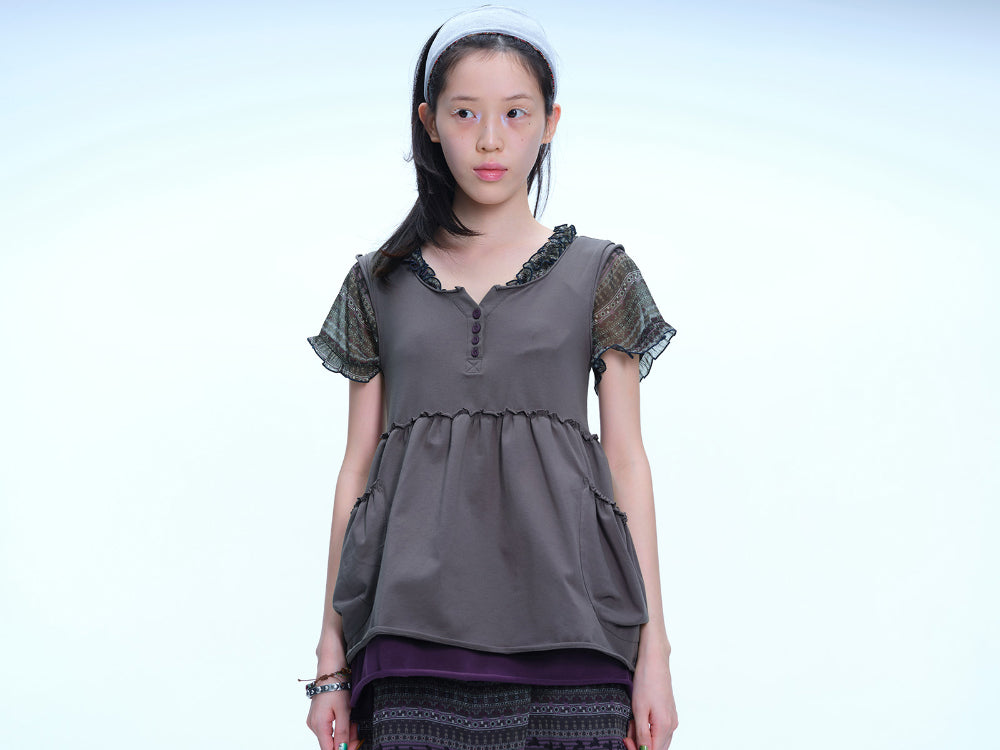 Coyseio - Shirring Pocket Sleeveless (Charcoal) product image 3 | TRAB K-Fashion Australia