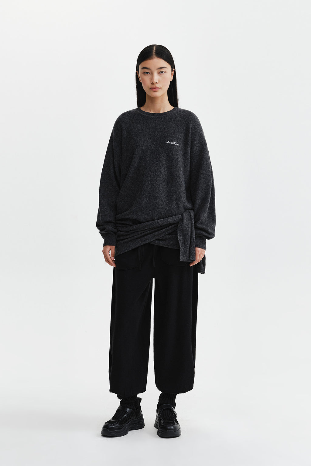 Matin Kim - Leg Warmer Knit Jogger Pants (Black) product image 9 | TRAB K-Fashion Australia