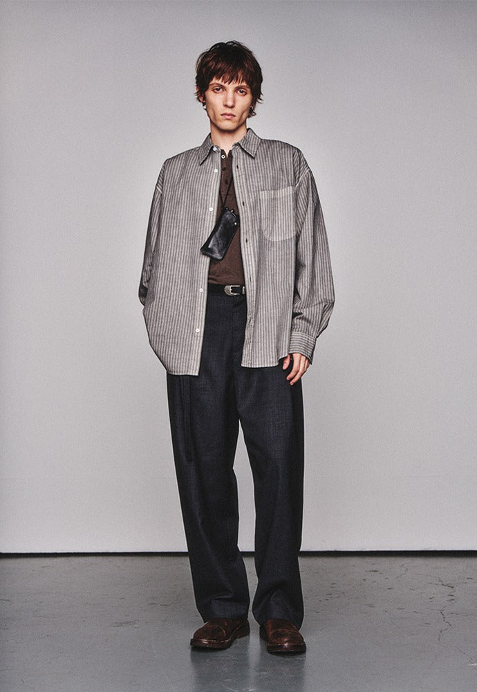 Art if acts - Pigment-Dyed Stripe Shirt (Cliff) product image 1 | TRAB K-Fashion Australia