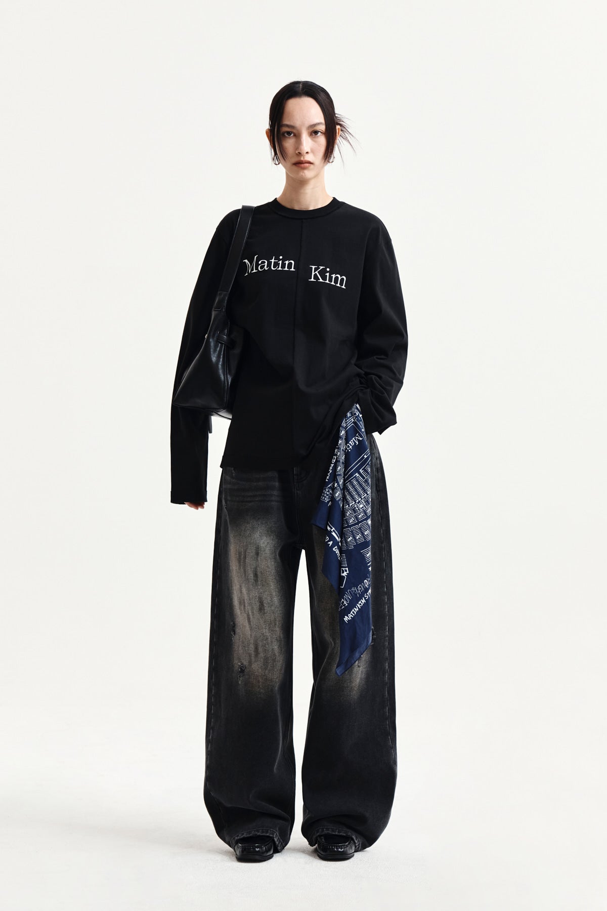 Matin Kim - Vintage Dirty Washed Denim Pants (Black) product image 9 | TRAB K-Fashion Australia