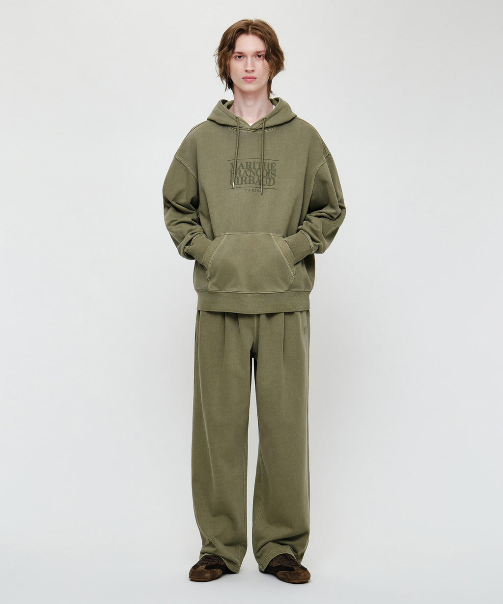 Marithe & Francois Girbaud - Crack Classic Logo Dyeing Oversized Hoodie (Khaki) product image 4 | TRAB K-Fashion Australia