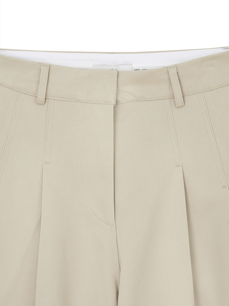 Kijun - Curved Seam Wide Pants (Beige) product image 9 | TRAB K-Fashion Australia