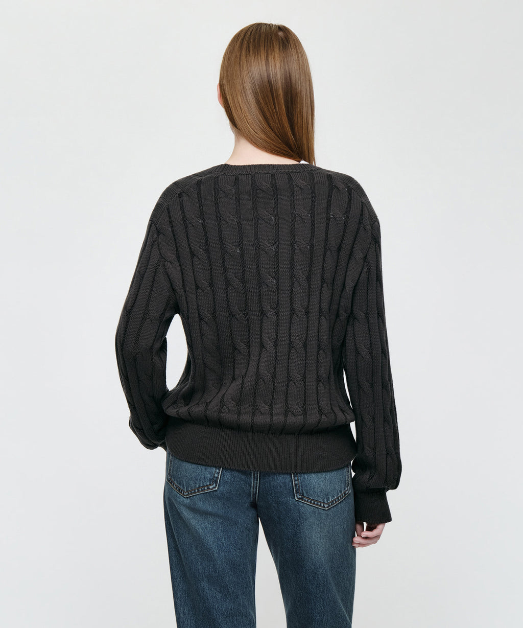 Marithe & Francois Girbaud - Graphic Cable Knit Pullover (Charcoal) product image 3 | TRAB K-Fashion Australia