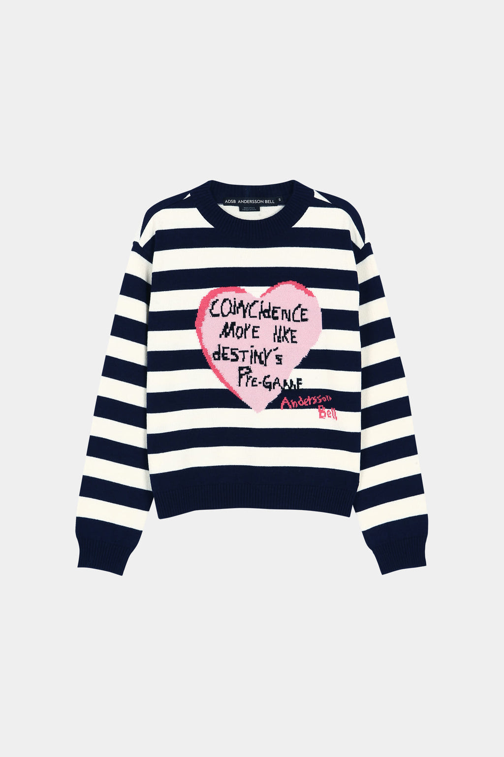 Andersson Bell - Girl's Heart Message Crew-Neck Sweater (Navy/Ivory) product image 9 | TRAB K-Fashion Australia