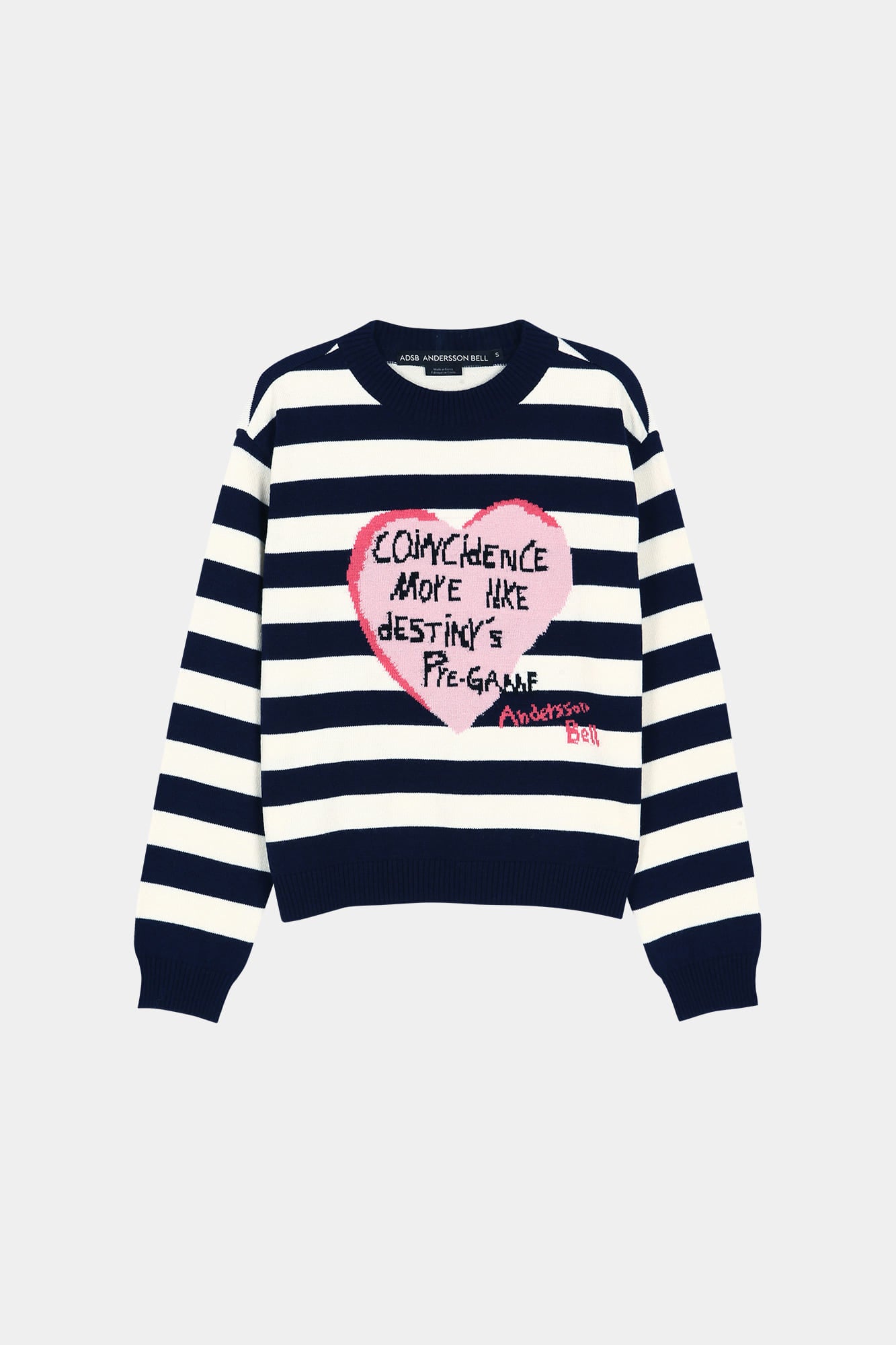 Andersson Bell - Girl's Heart Message Crew-Neck Sweater (Navy/Ivory) product image 9 | TRAB K-Fashion Australia