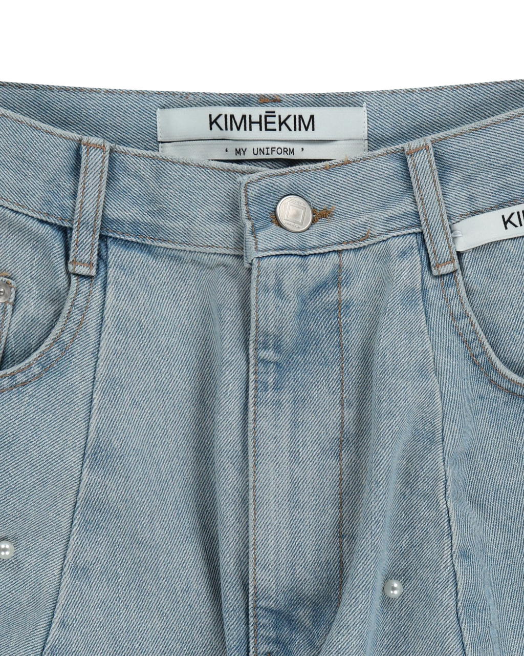 Kimhe Kim - Pearl Embellished Balloon Jeans (Sky Blue) product image 15 | TRAB K-Fashion Australia