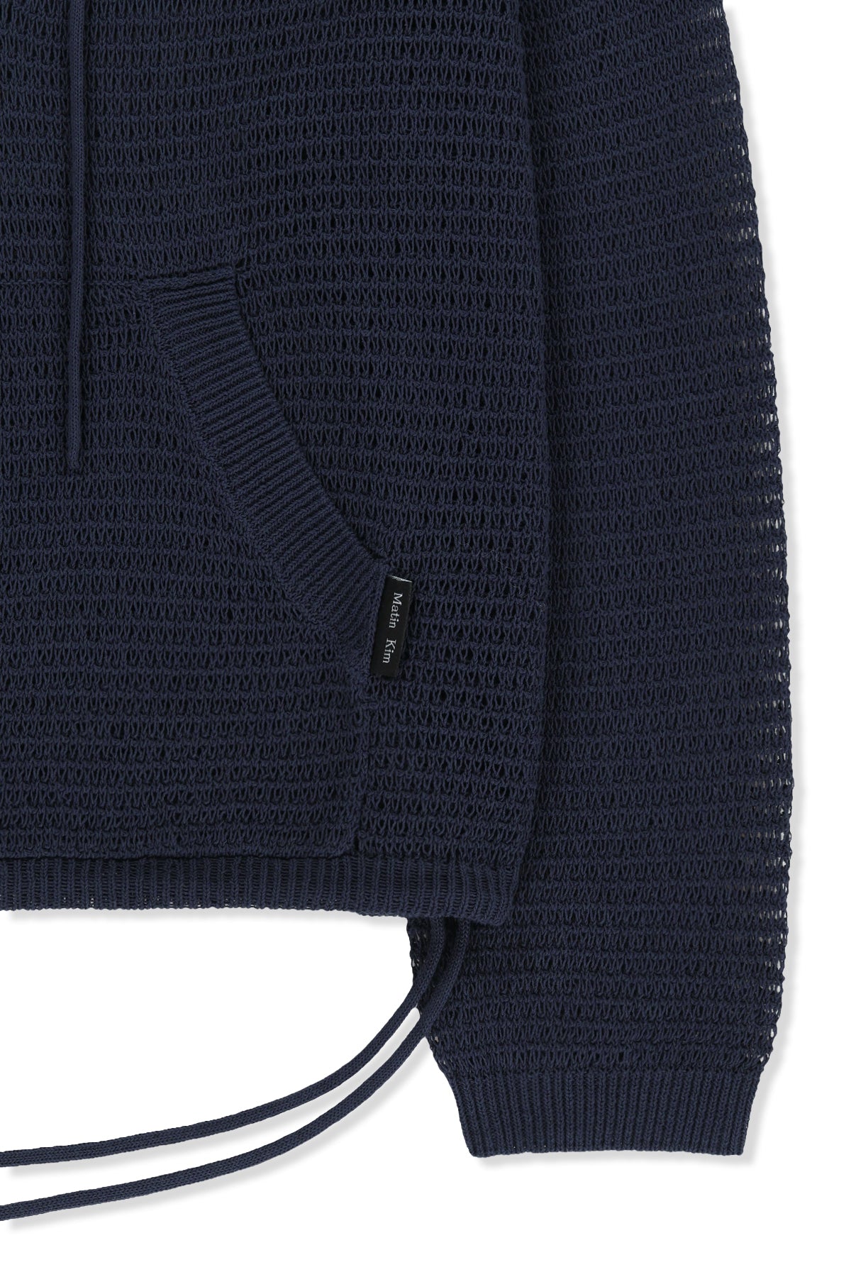 Matin Kim - Oversized Mesh Knit Hoodie (Navy) product image 4 | TRAB K-Fashion Australia