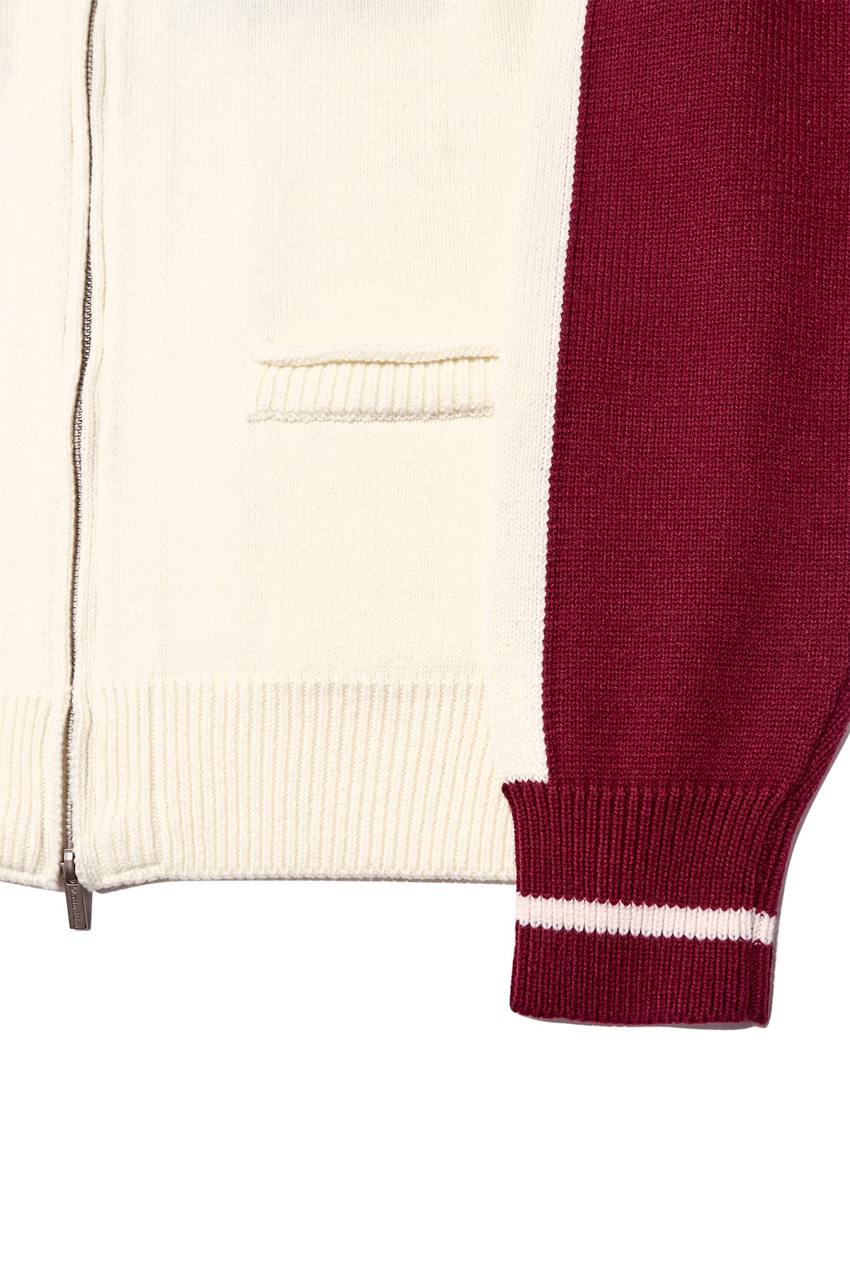 Matin Kim - Back Logo Raglan Knit Zip Up (Ivory) product image 4 | TRAB K-Fashion Australia