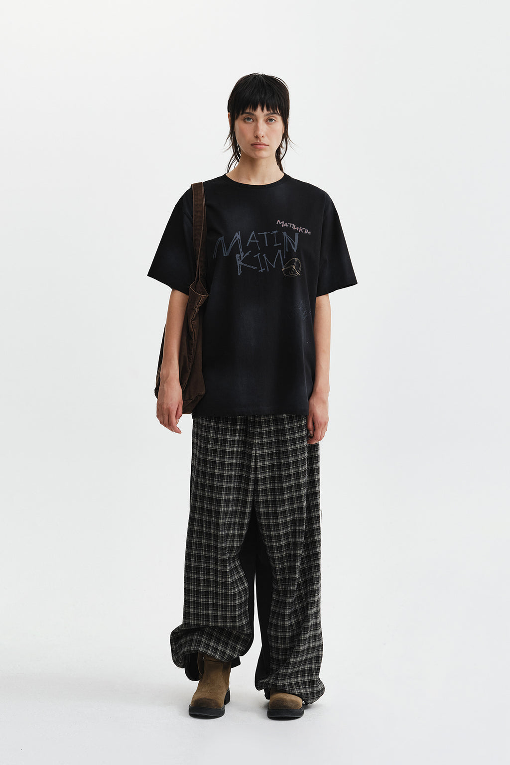 Matin Kim - Check Mix Jersey Pants (Black) product image 11 | TRAB K-Fashion Australia