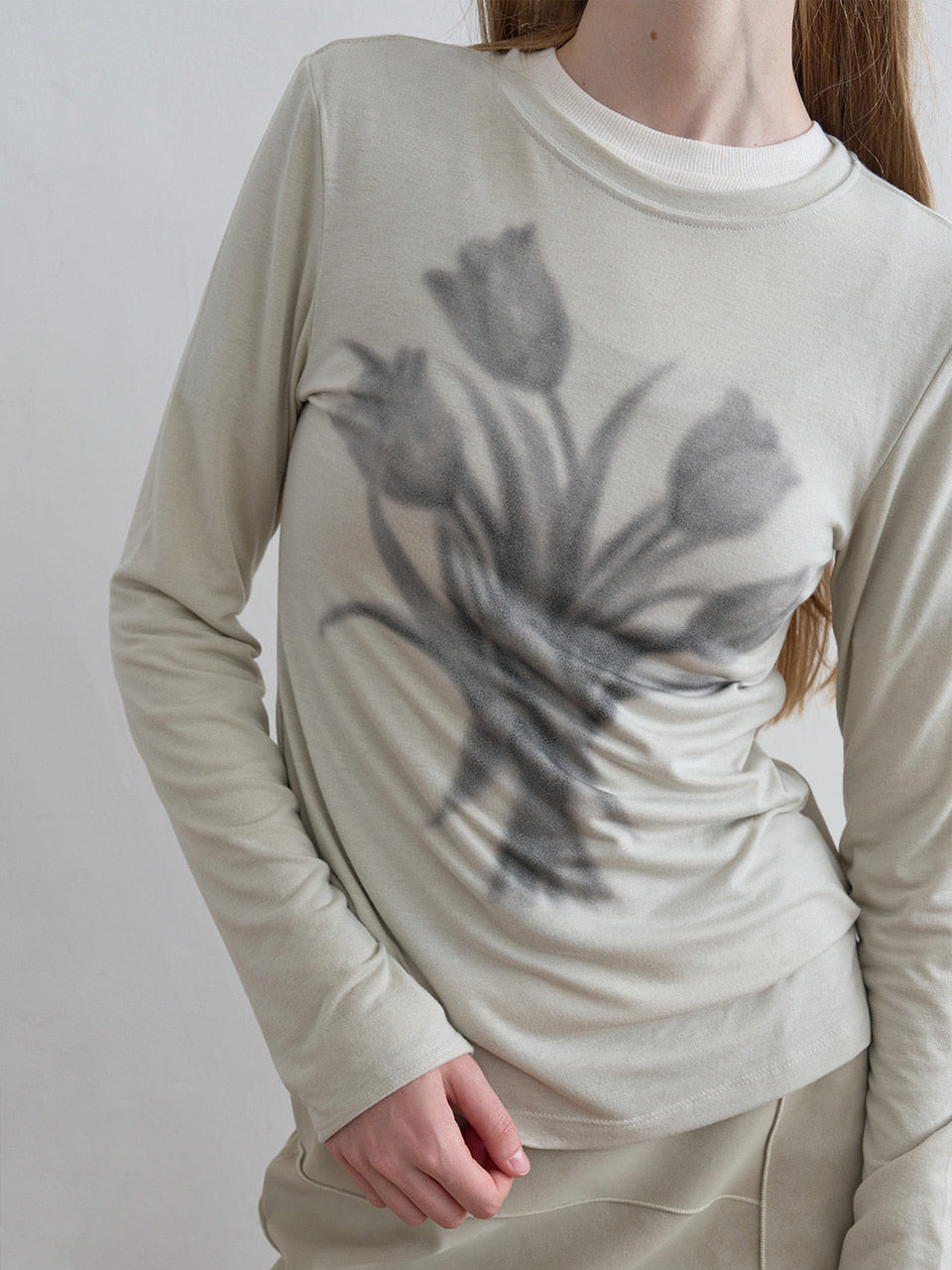 Kijun - Romantic Jersey Top Sage product image 7 | TRAB K-Fashion Australia