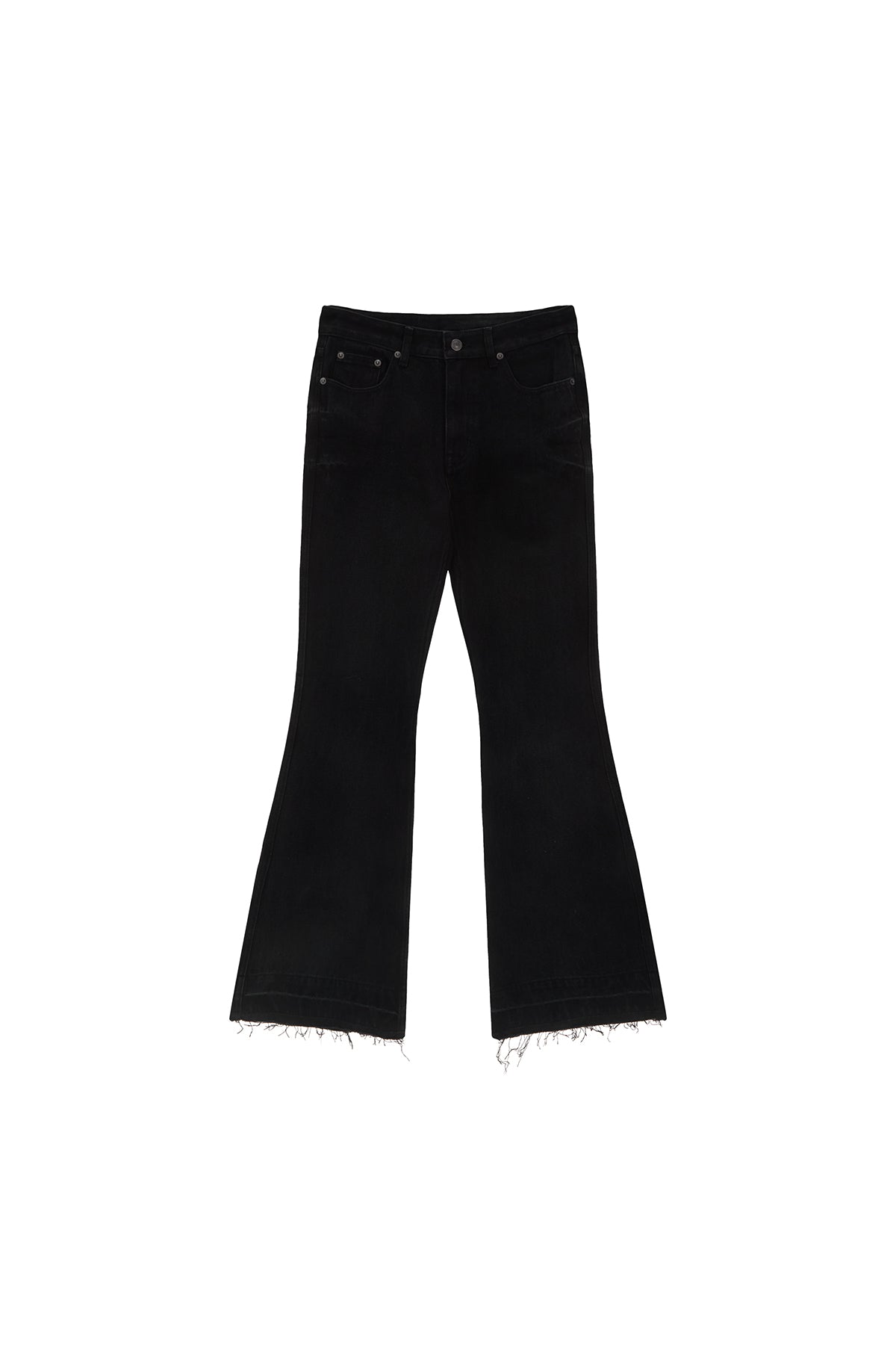 Matin Kim - Back Pocket Point Washed Boots Cut Denim Pants (Black) product image 1 | TRAB K-Fashion Australia