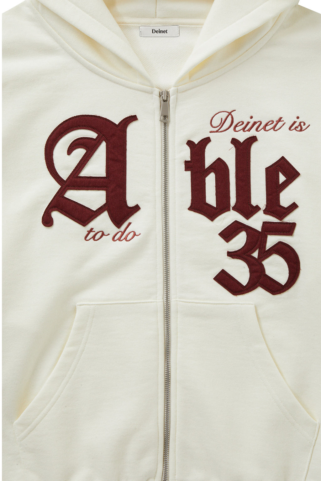 Deinet - Applique Able Oversize Hood Zip Up (Ivory) product image 4 | TRAB K-Fashion Australia