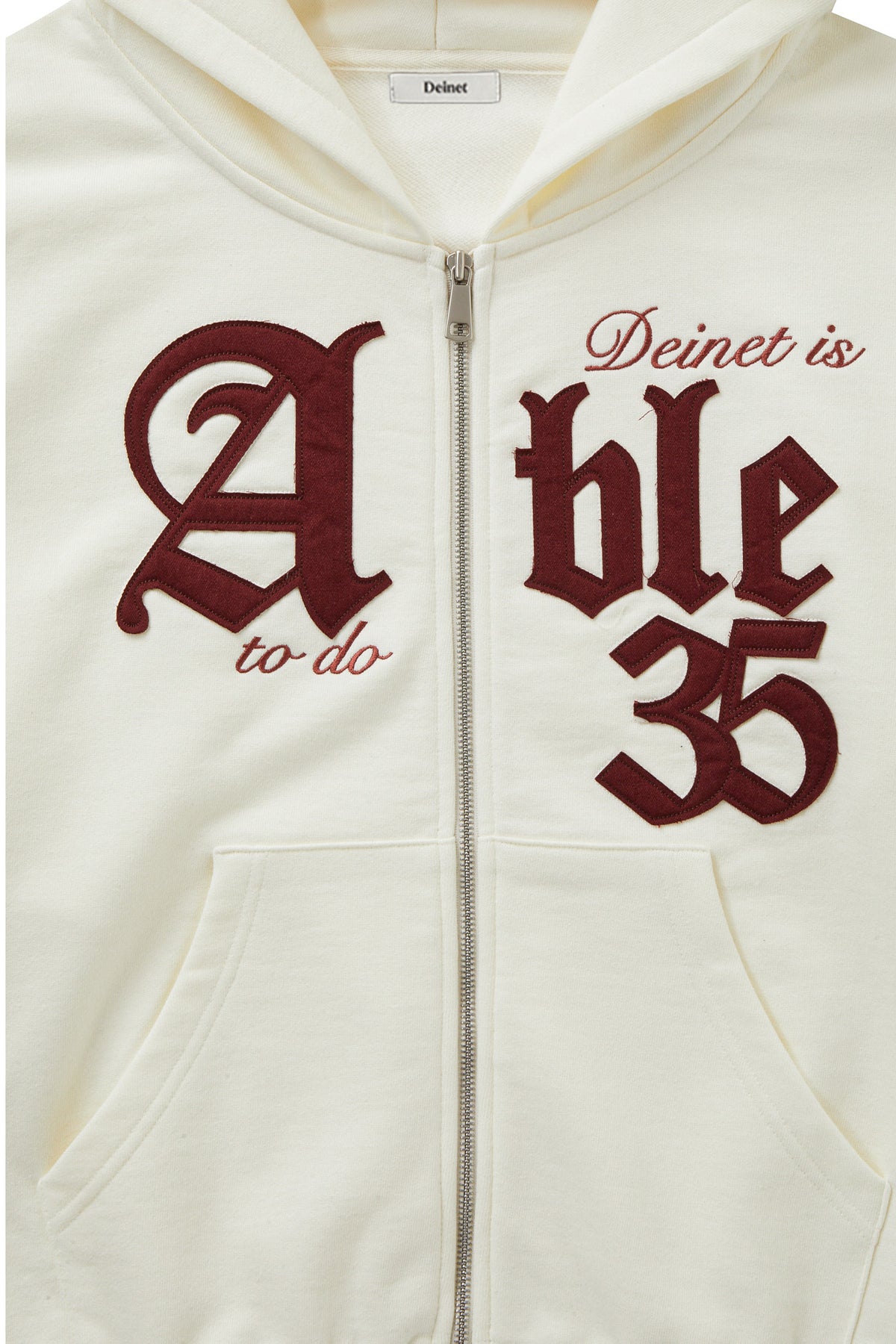 Deinet - Applique Able Oversize Hood Zip Up (Ivory) product image 4 | TRAB K-Fashion Australia