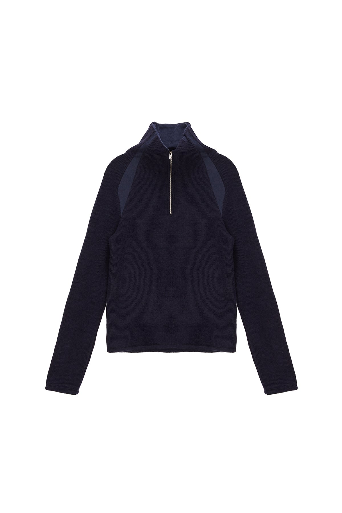 Matin Kim - High Neck Raglan Zip T-shirts (Navy) product image 1 | TRAB K-Fashion Australia
