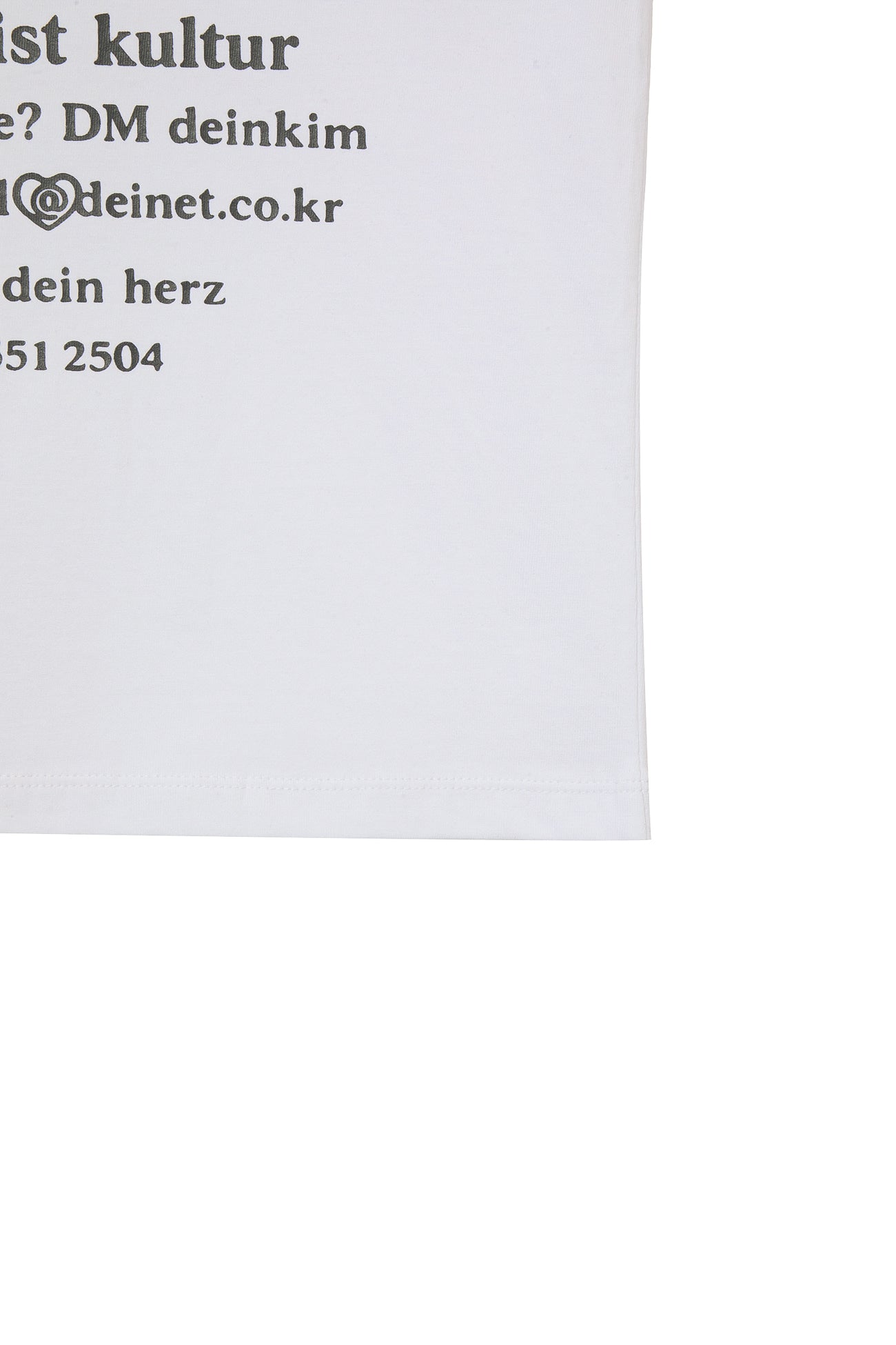 Deinet - Lettering Graphic Slimsized T-Shirt (White) product image 5 | TRAB K-Fashion Australia