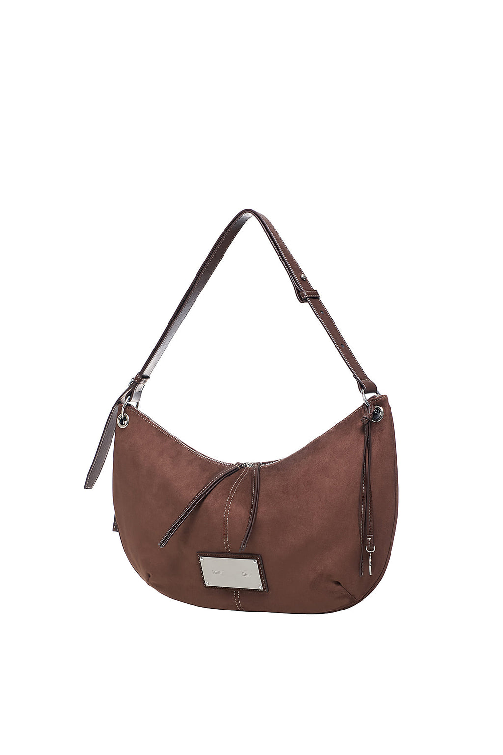 Matin Kim - Suede Round Hobo Bag (Brown) product image 2 | TRAB K-Fashion Australia