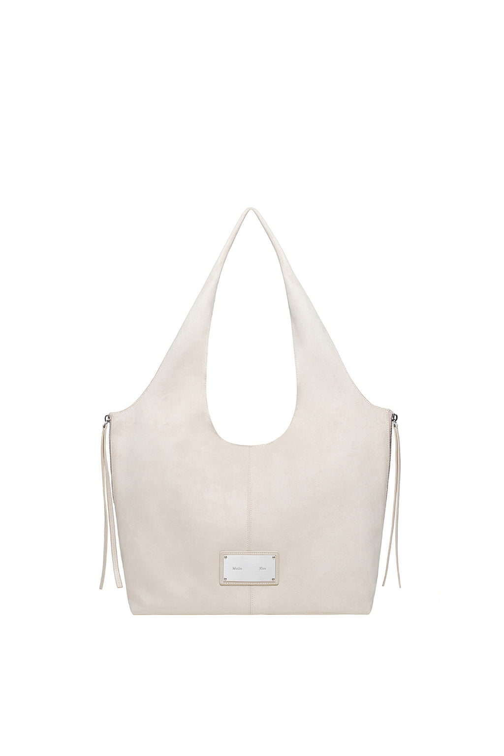 Matin Kim - Side Zip Suede Shoulder Bag (Ivory) product image 1 | TRAB K-Fashion Australia