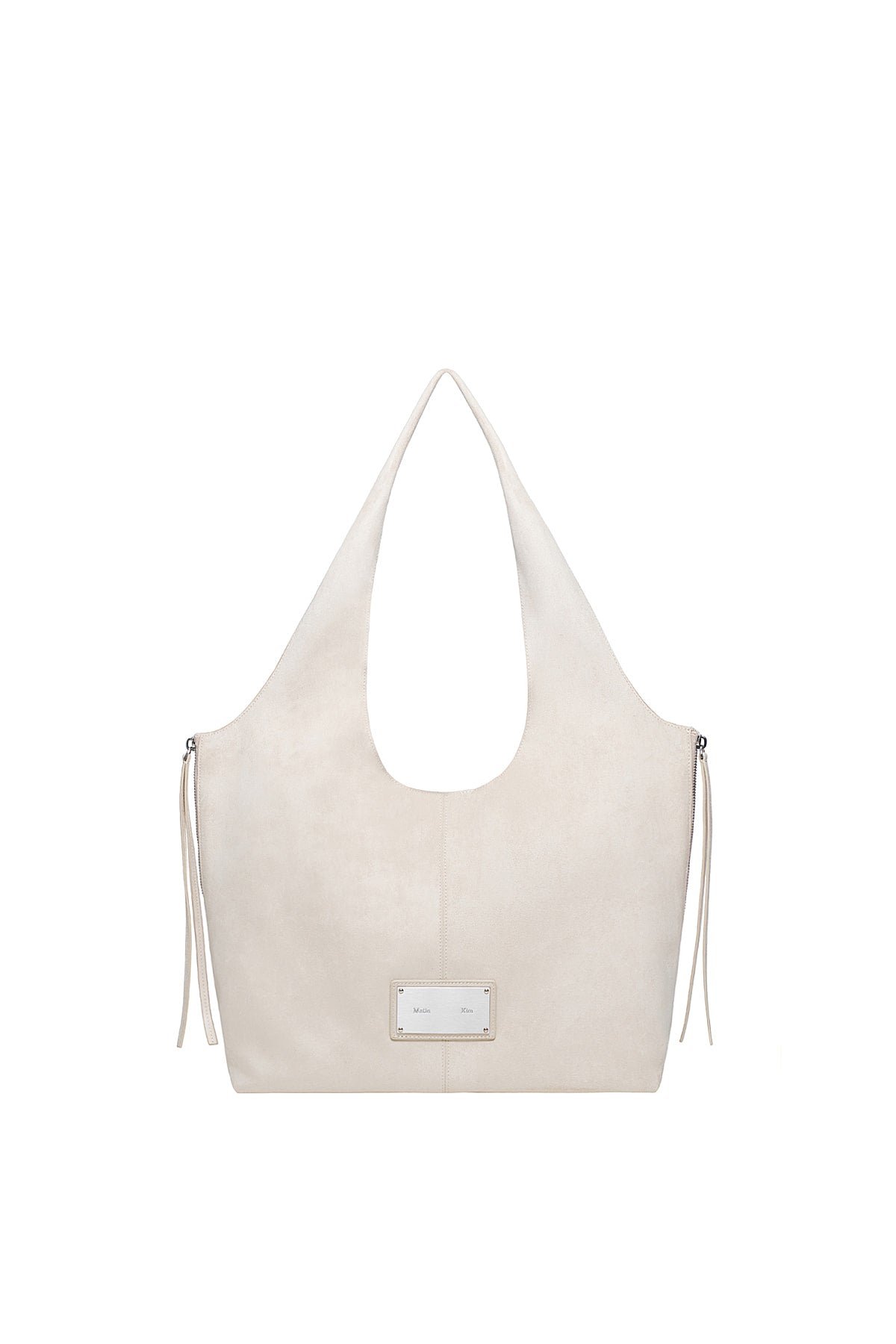Matin Kim - Side Zip Suede Shoulder Bag (Ivory) product image 1 | TRAB K-Fashion Australia