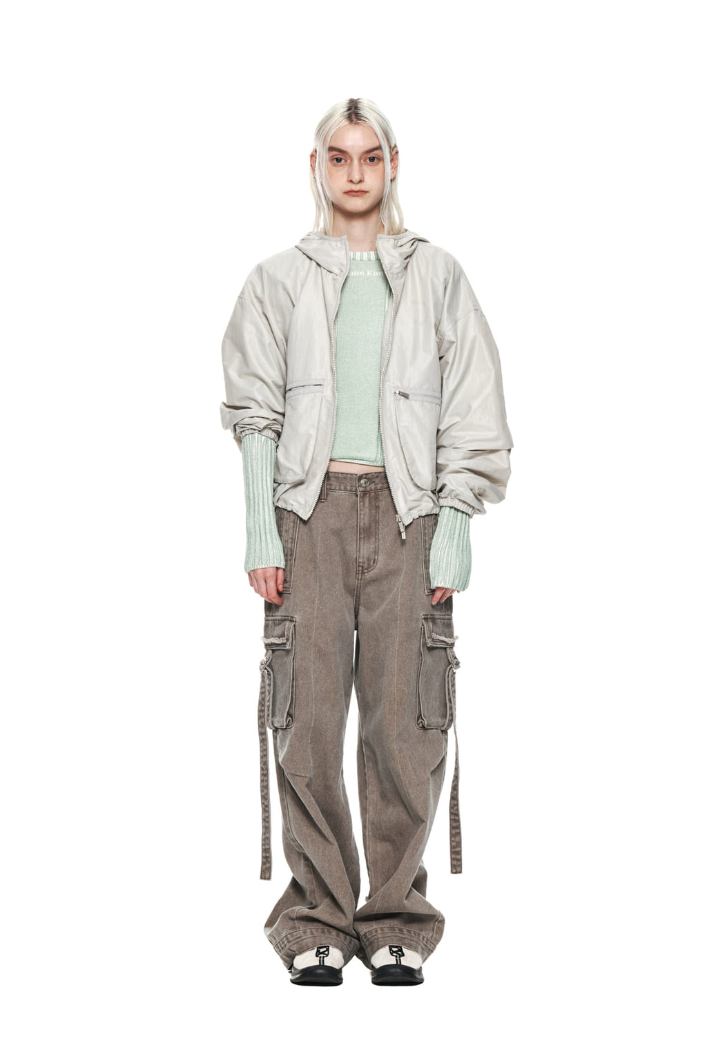 Matin Kim - Color Dying Cargo Pants (Grey) product image 5 | TRAB K-Fashion Australia