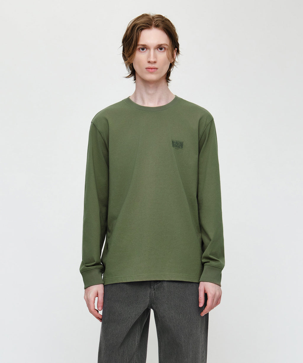 Marithe & Francois Girbaud - Small Classic Logo Long Sleeve Tee (Khaki) product image 1 | TRAB K-Fashion Australia