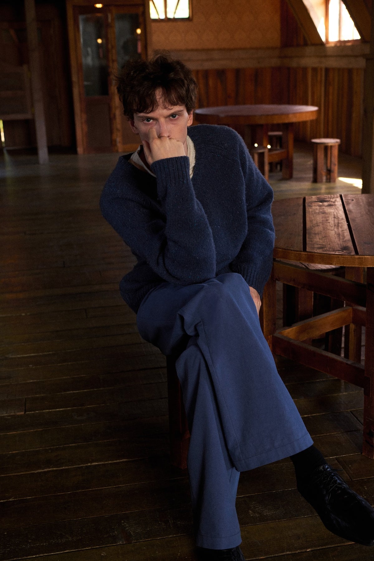 STU - Super Fine Wool V-neck Knit (Dark Blue) product image 13 | TRAB K-Fashion Australia