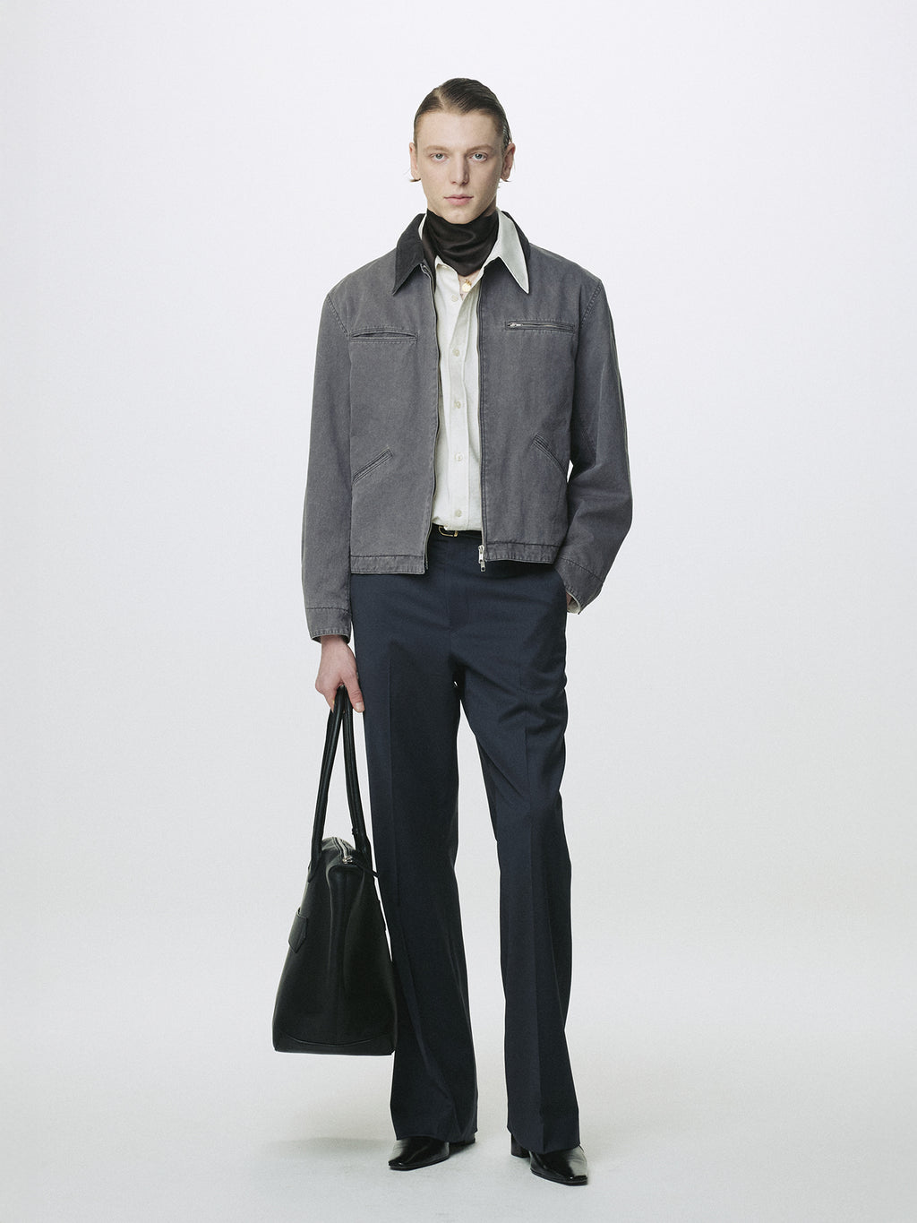 Tonywack - Garment Washed Zip Work Jacket (Faded Ink) product image 1 | TRAB K-Fashion Australia
