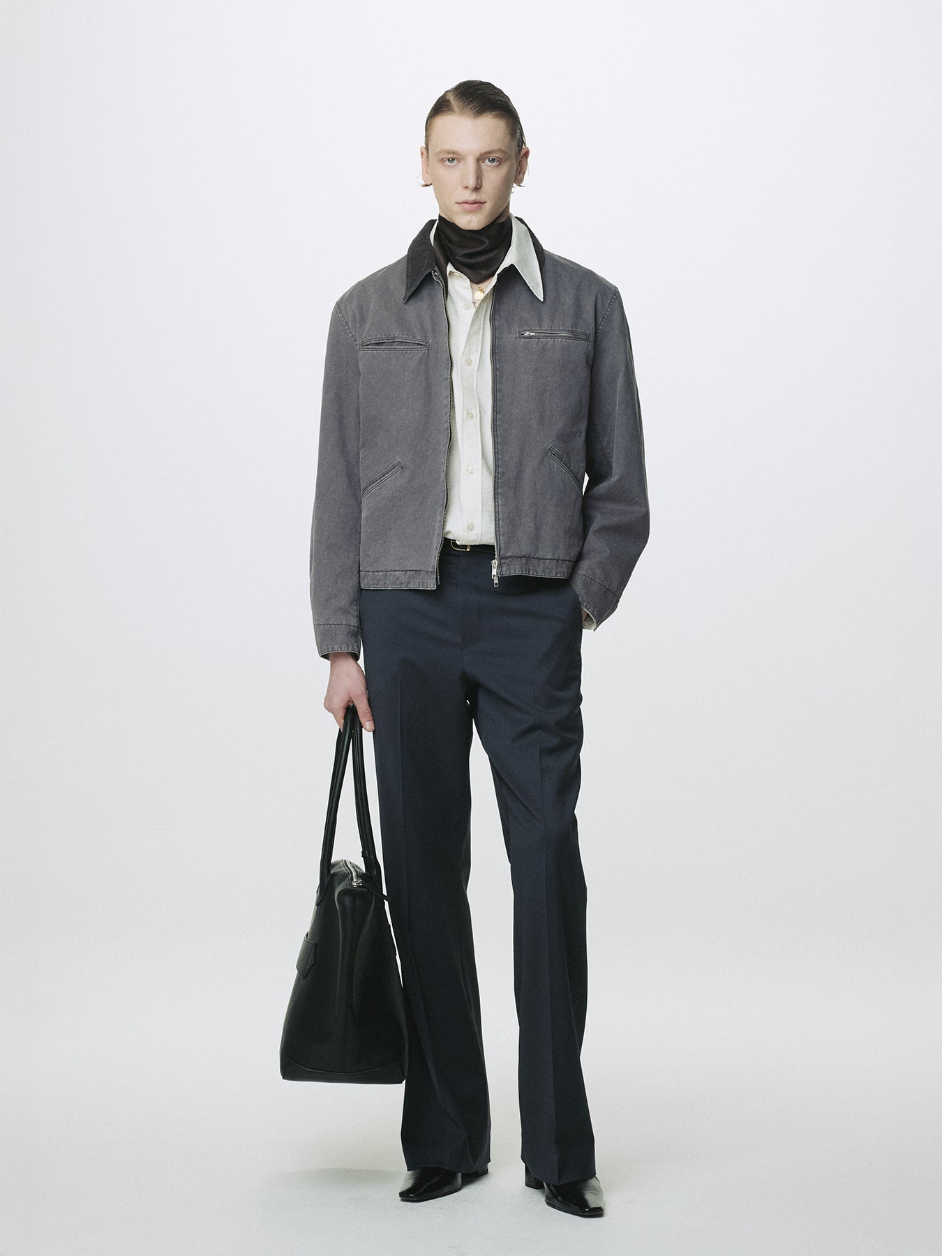 Tonywack - Garment Washed Zip Work Jacket (Faded Ink) product image 1 | TRAB K-Fashion Australia