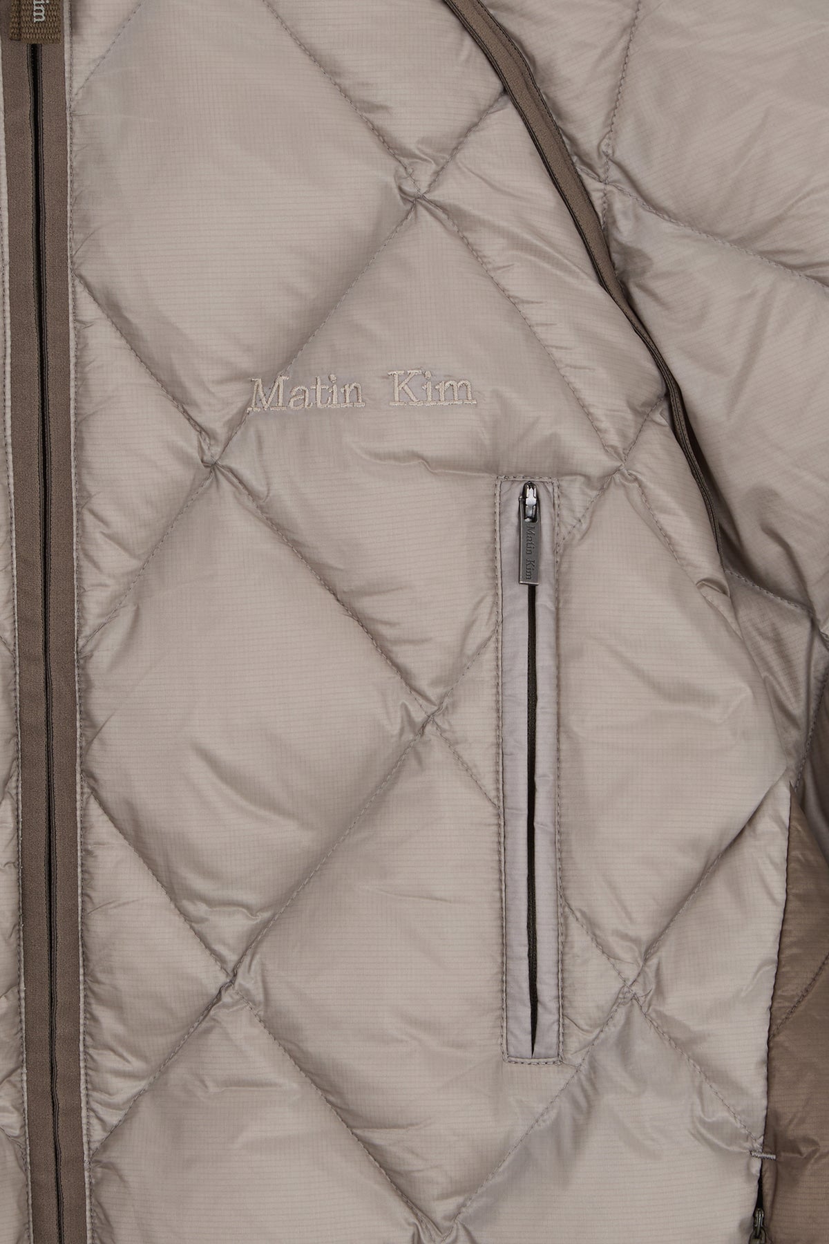 Matin Kim - Quilting Hoody Lightweight Jumper (down Blended) (Beige) product image 3 | TRAB K-Fashion Australia