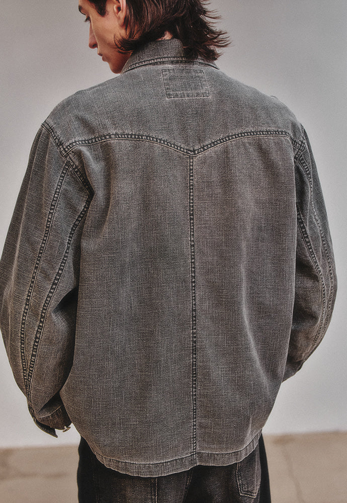 Art if acts - Linen Western Coverall Jacket (Black) product image 3 | TRAB K-Fashion Australia