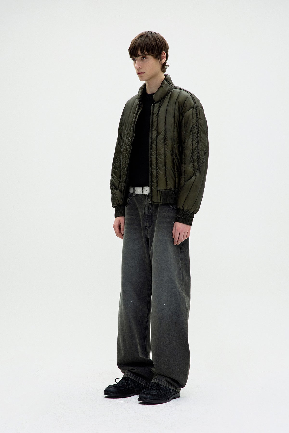 Coor - Quilted Soft Shell Shawl Collar Jumper (Khaki Green) product image 3 | TRAB K-Fashion Australia