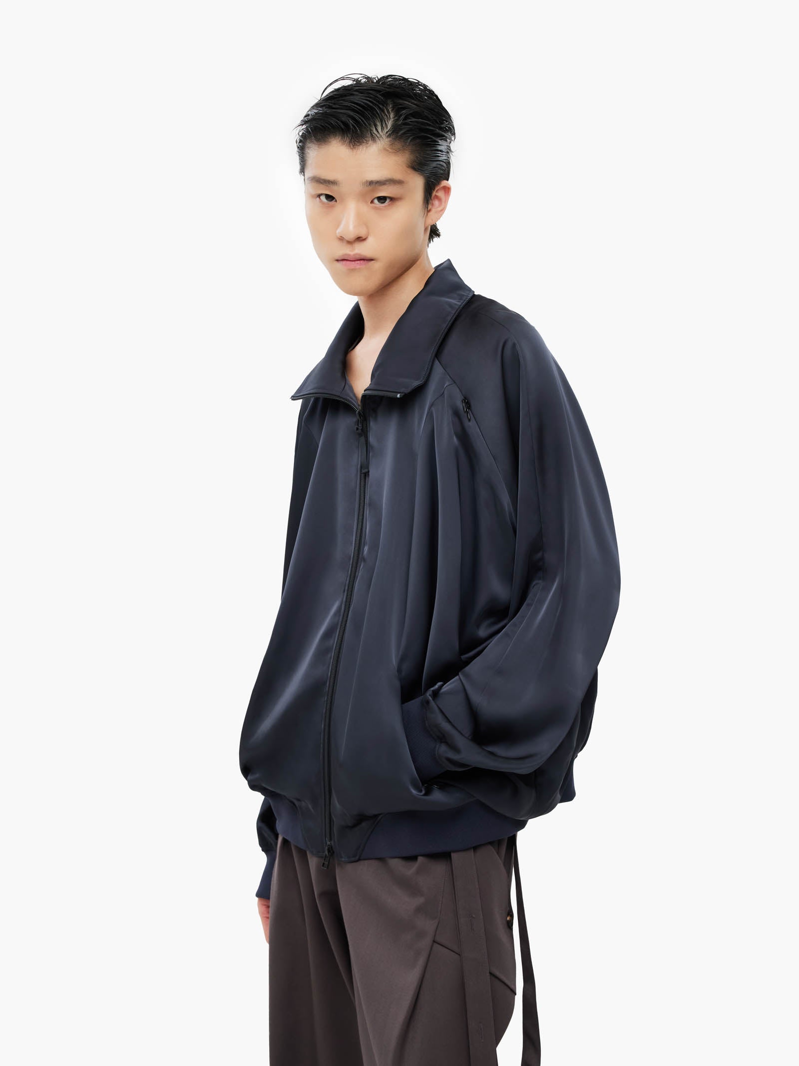 Jiyong Kim - Draped Track Jacket (Navy) product image 2 | TRAB K-Fashion Australia