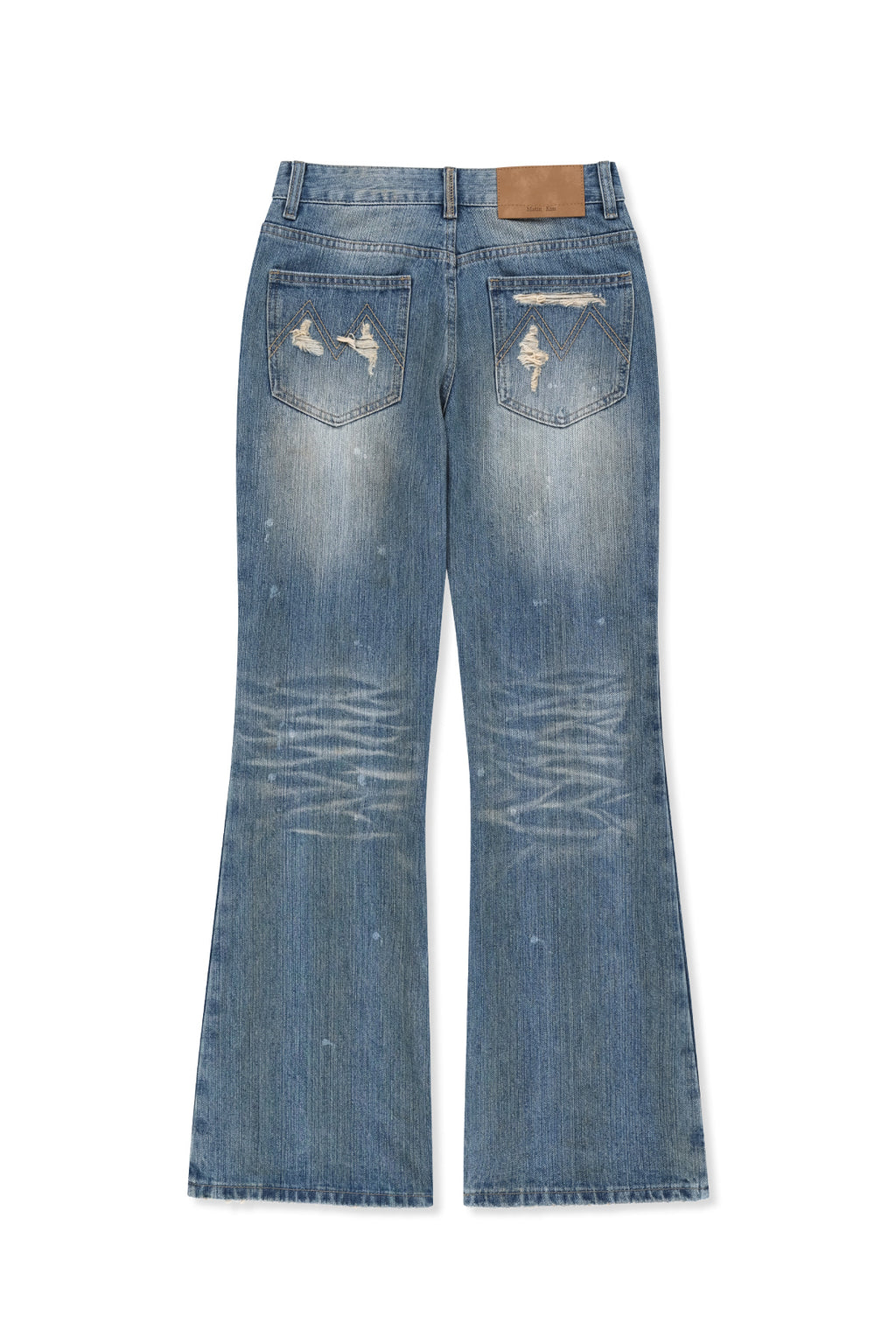 Matin Kim - Slub Damage Bootcut Denim Pants (Blue) product image 3 | TRAB K-Fashion Australia