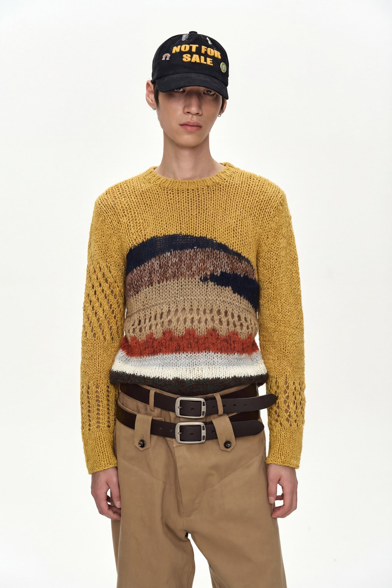 Andersson Bell - Yellow Hand-Crocheted Crew-Neck Sweater (Yellow) product image 3 | TRAB K-Fashion Australia