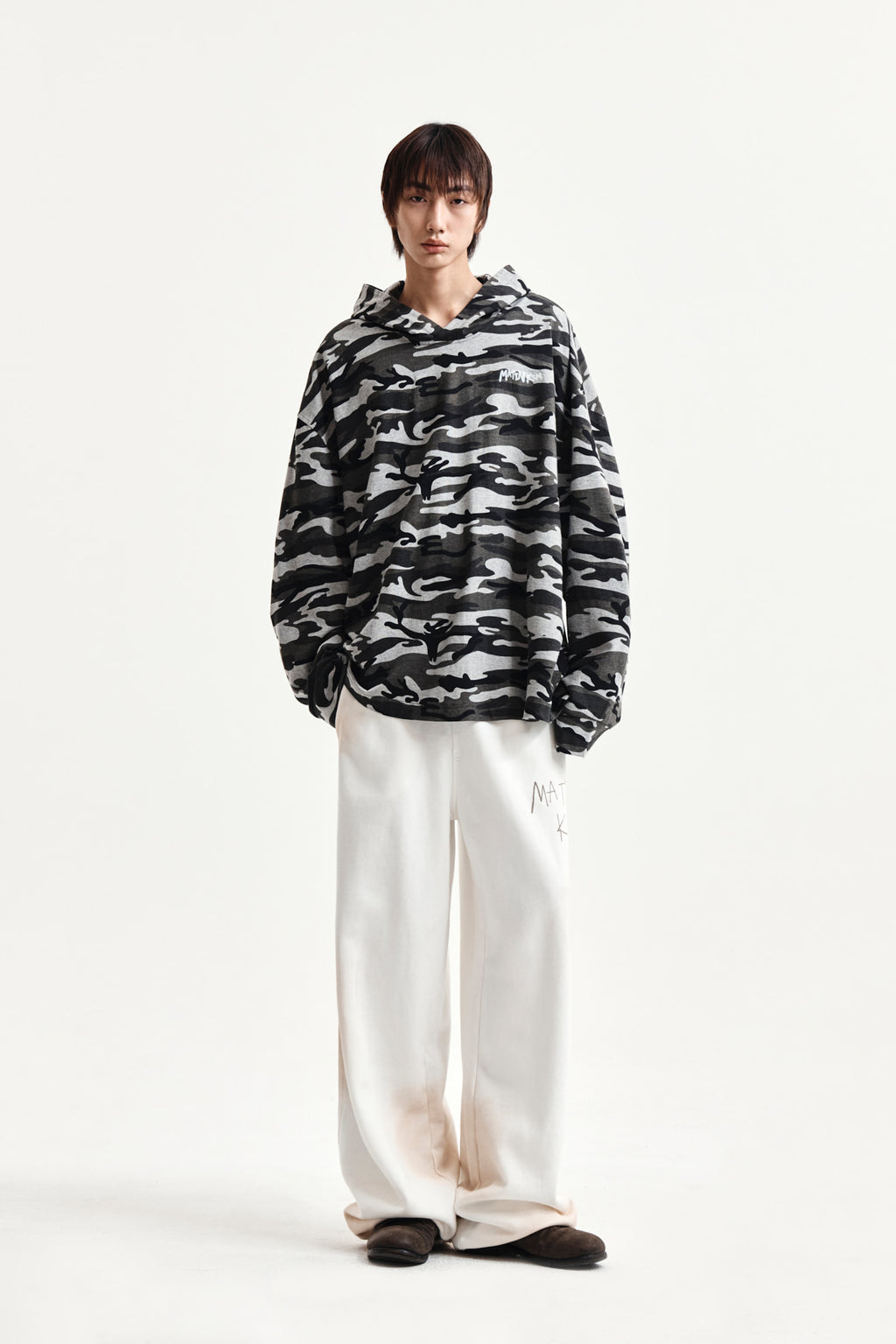Matin Kim - Typo Artwork Camouflage Hoody (Khaki) product image 14 | TRAB K-Fashion Australia
