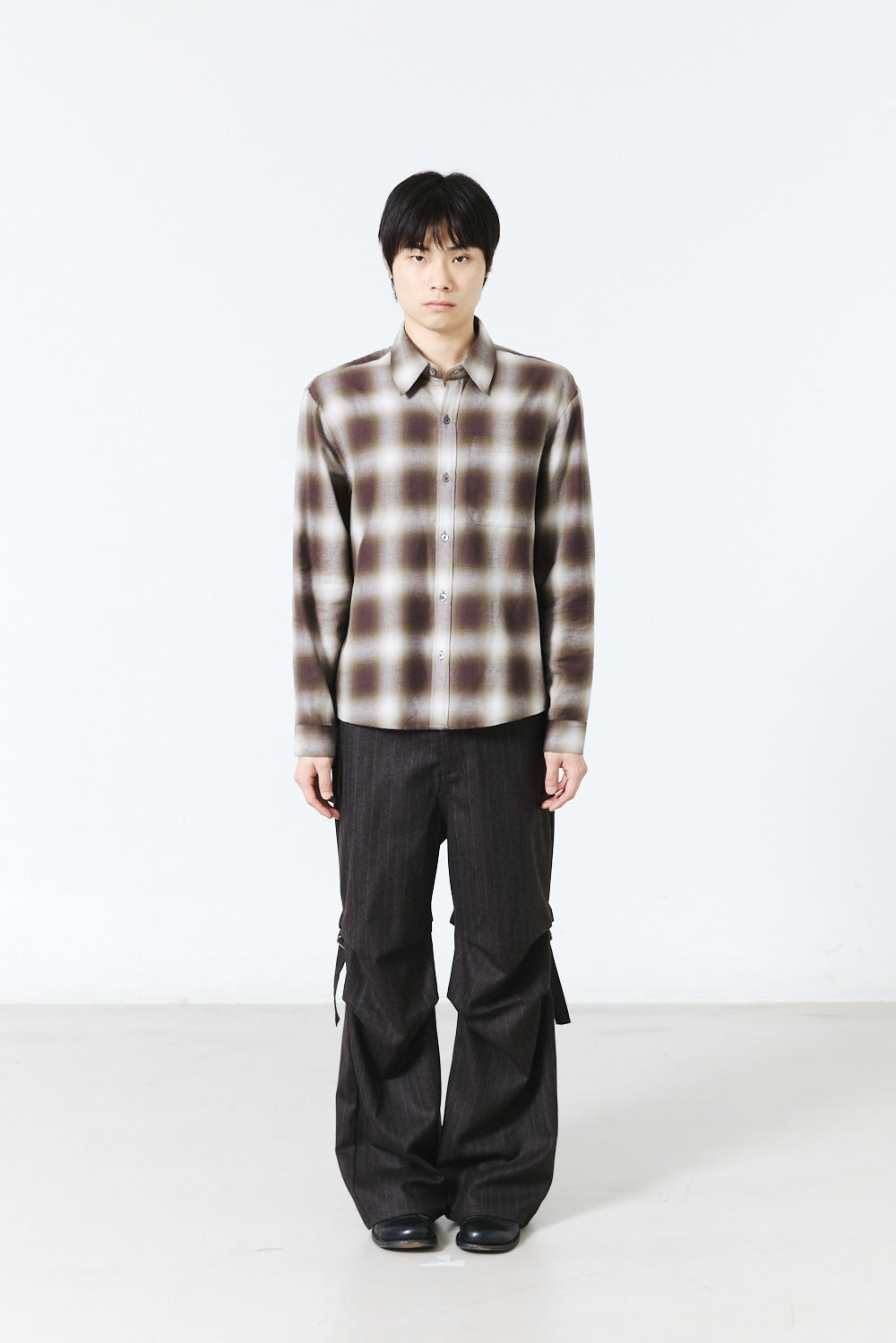 Hatchingroom - Regular Shirt Ombre Check (Khaki/Brown) product image 10 | TRAB K-Fashion Australia