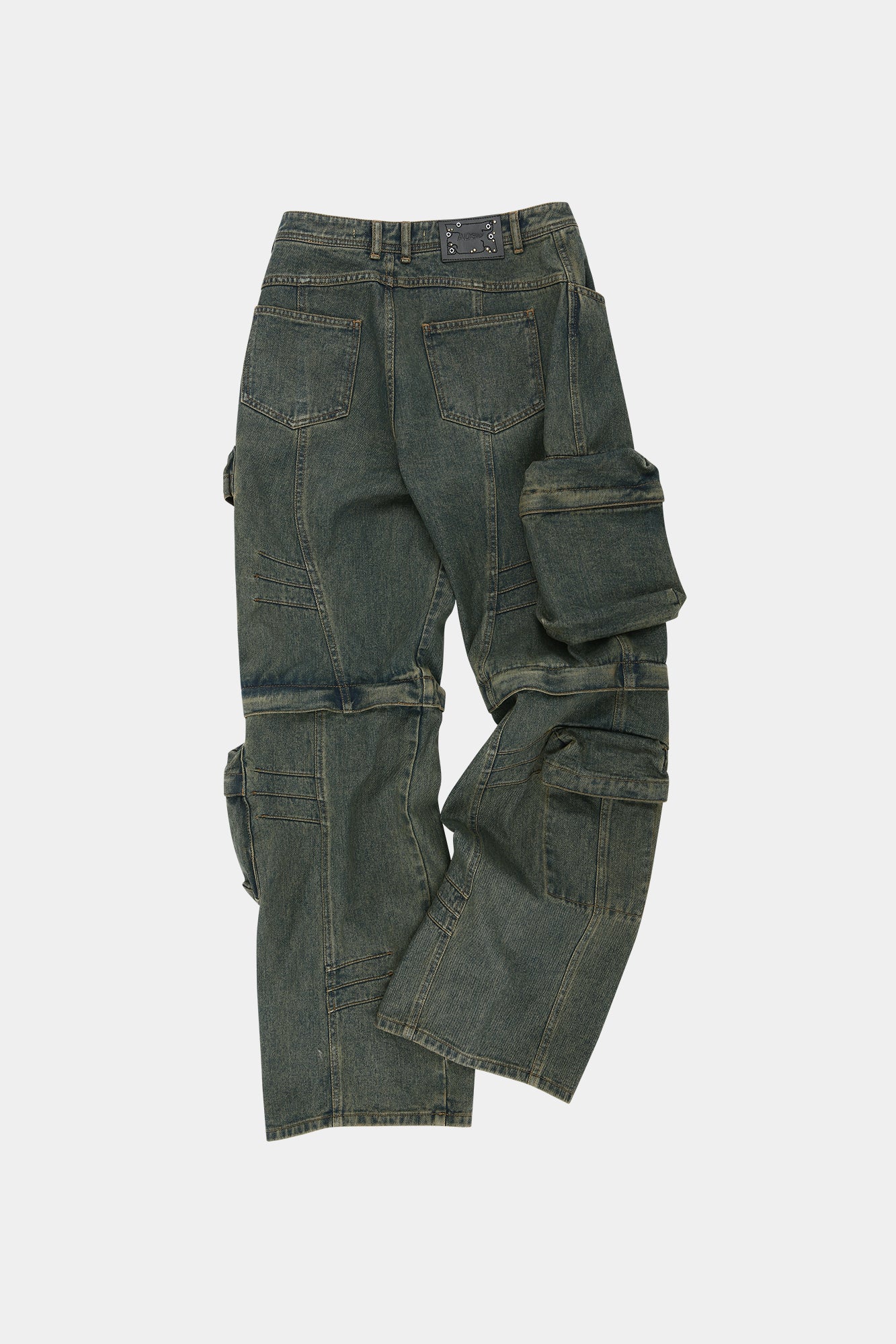 Andersson Bell - Cargo Coated Wide-Leg Jeans (Army Green) product image 8 | TRAB K-Fashion Australia