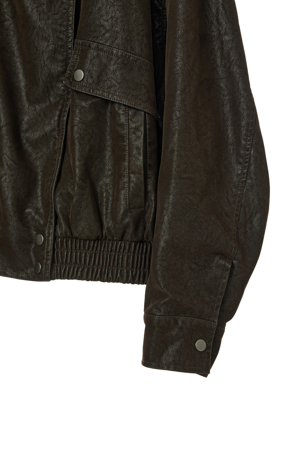 Deinet - Faux Bomber Leather Jacket (Brown) product image 6 | TRAB K-Fashion Australia
