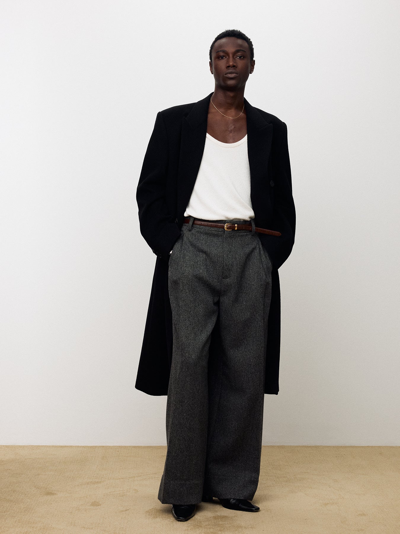 Tonywack - Wool And Cashmere Double-Breasted Coat (Black) product image 2 | TRAB K-Fashion Australia