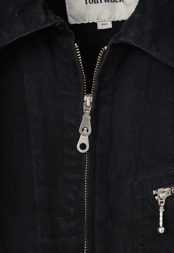 Tonywack - Rinsed Denim Zipped Work Jacket (Black) product image 13 | TRAB K-Fashion Australia