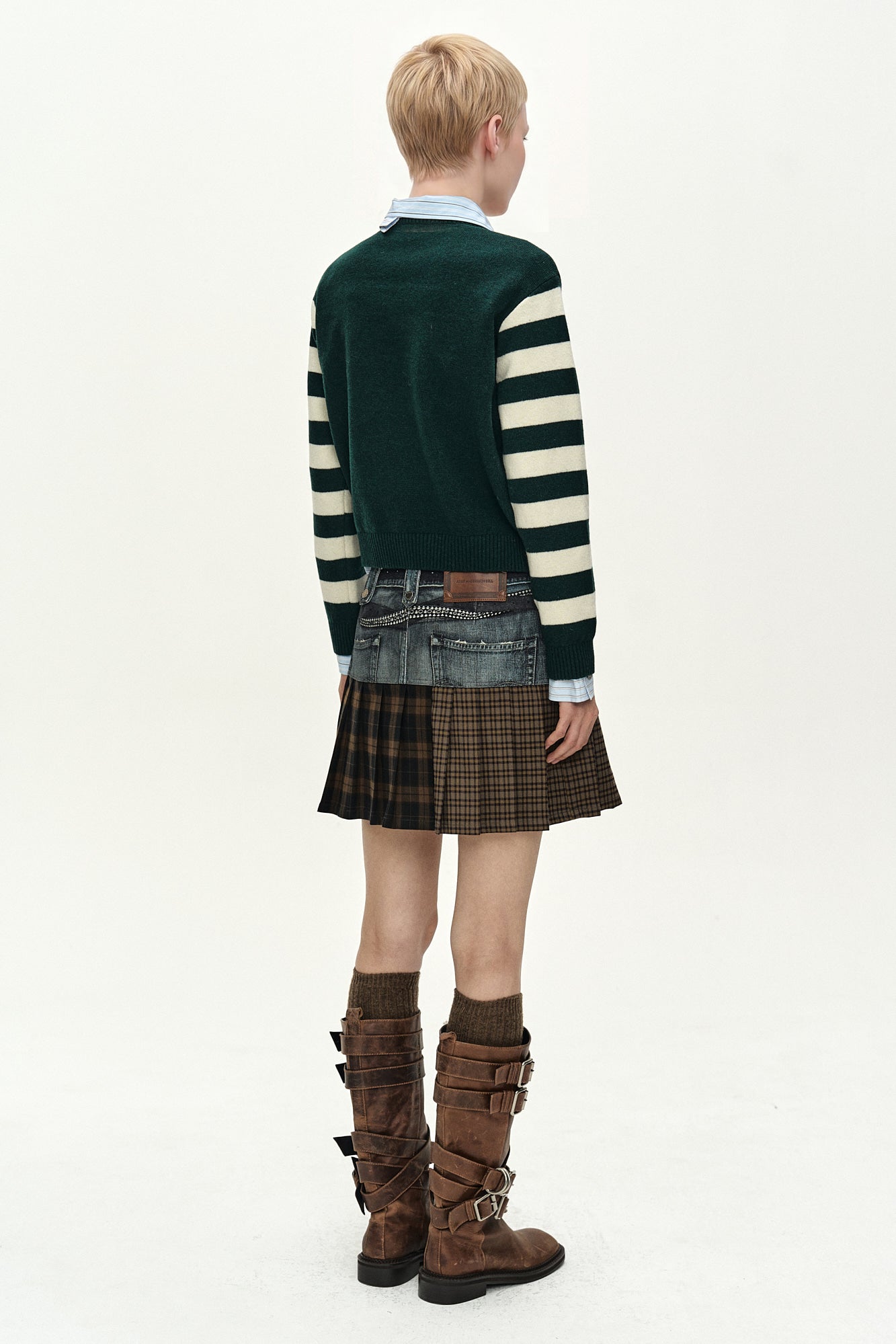 Andersson Bell - 26 Girl's Heart Message Crew-Neck Sweater (green/ivory) (Green/Ivory) product image 3 | TRAB K-Fashion Australia