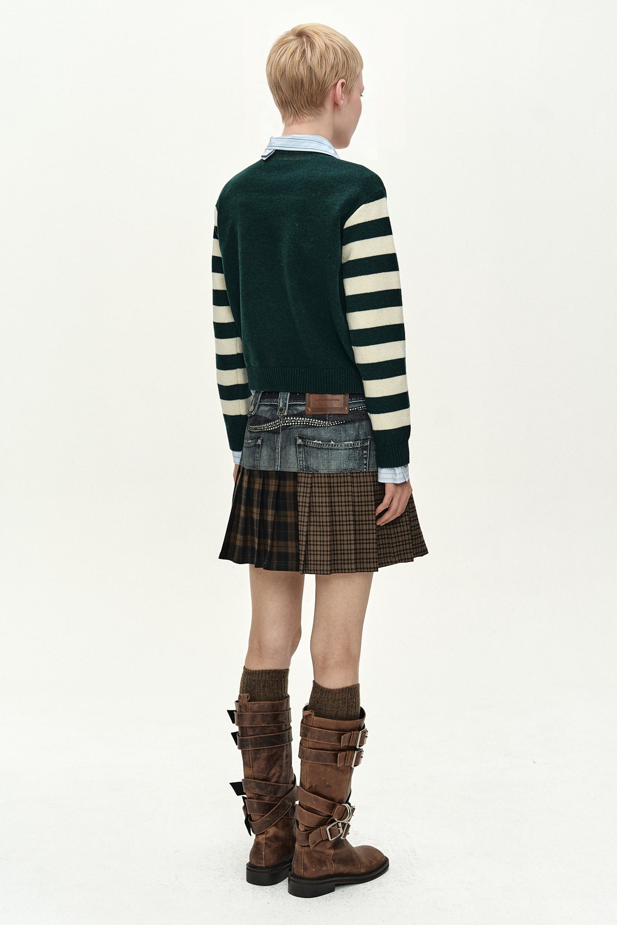 Andersson Bell - 26 Girl's Heart Message Crew-Neck Sweater (Green/Ivory) product image 3 | TRAB K-Fashion Australia