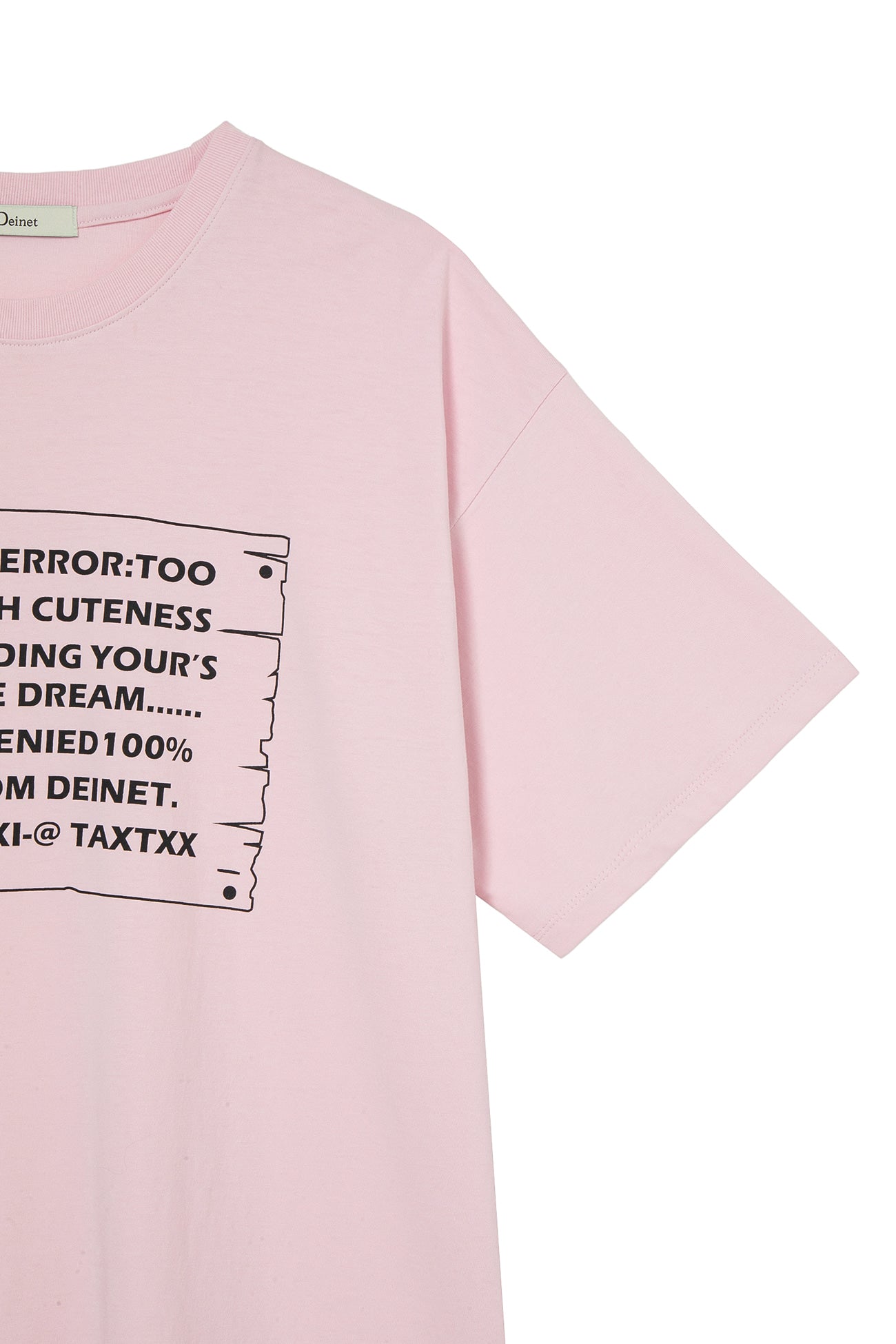 Deinet - D Lettering Graphic Oversized T-Shirt (Light Pink) product image 4 | TRAB K-Fashion Australia