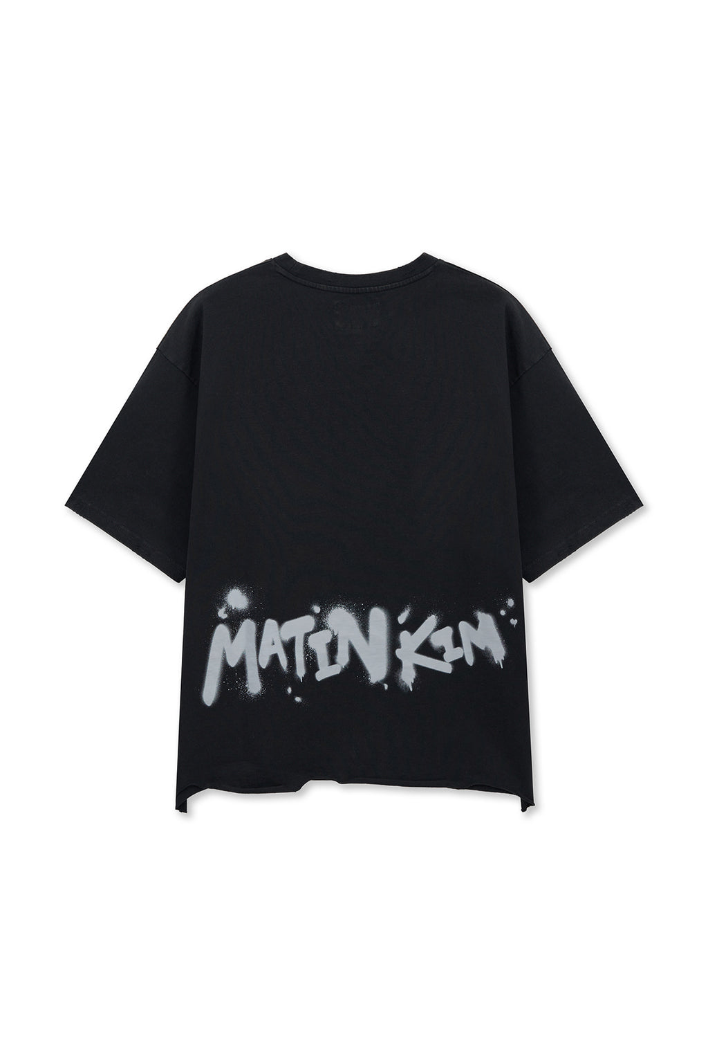 Matin Kim - Raw Cut Graffiti Logo Top (Black) product image 2 | TRAB K-Fashion Australia