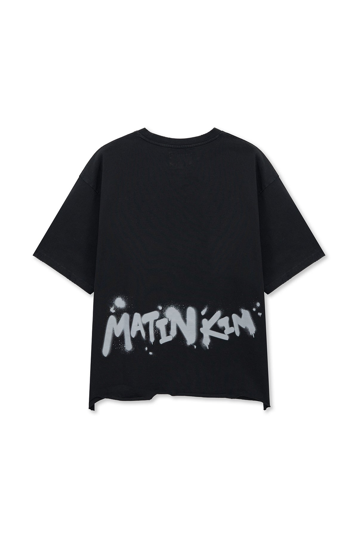 Matin Kim - Raw Cut Graffiti Logo Top (Black) product image 2 | TRAB K-Fashion Australia