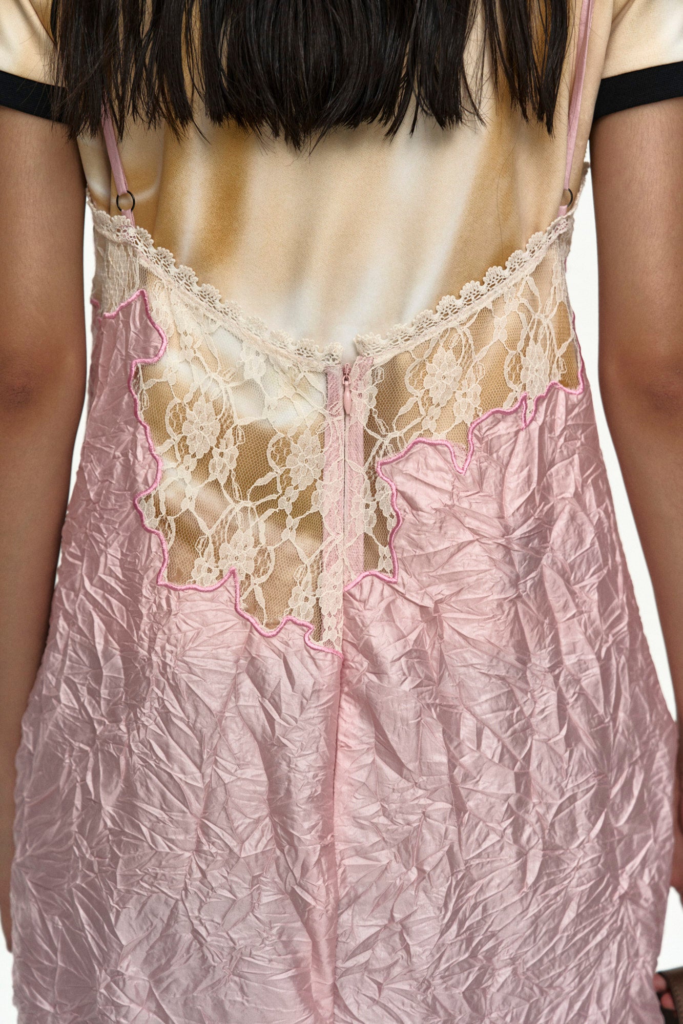 Andersson Bell - Embroidery Lace Dress (Pink/Brown) product image 6 | TRAB K-Fashion Australia