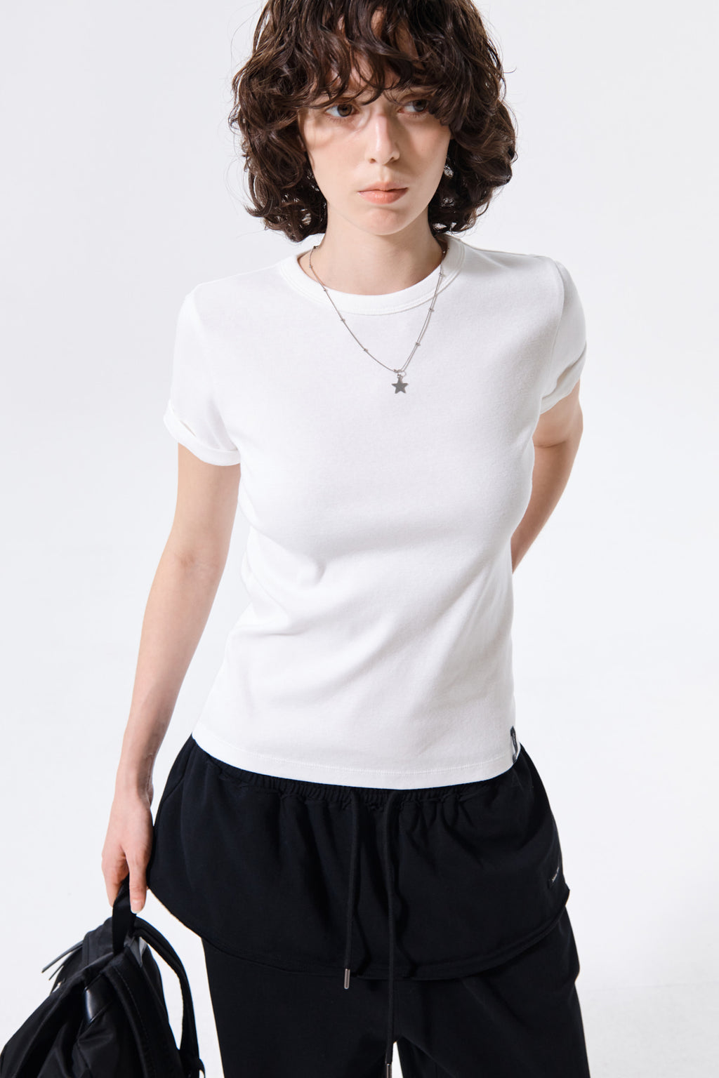 Matin Kim - Label Detail Slim Fit Top (Ivory) product image 10 | TRAB K-Fashion Australia