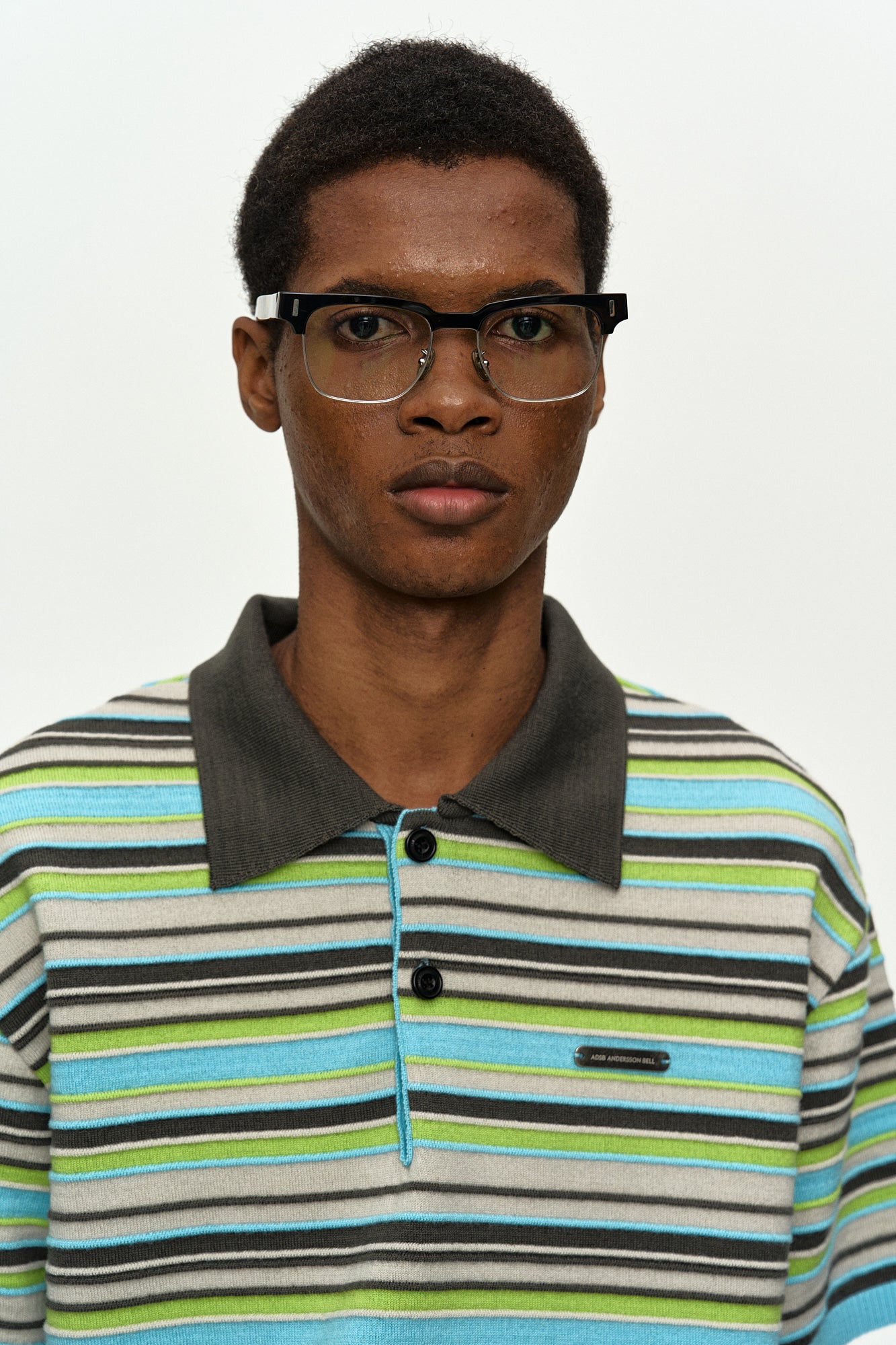 Andersson Bell - Stripe Wool Polo Sweater (Sky Blue) product image 5 | TRAB K-Fashion Australia
