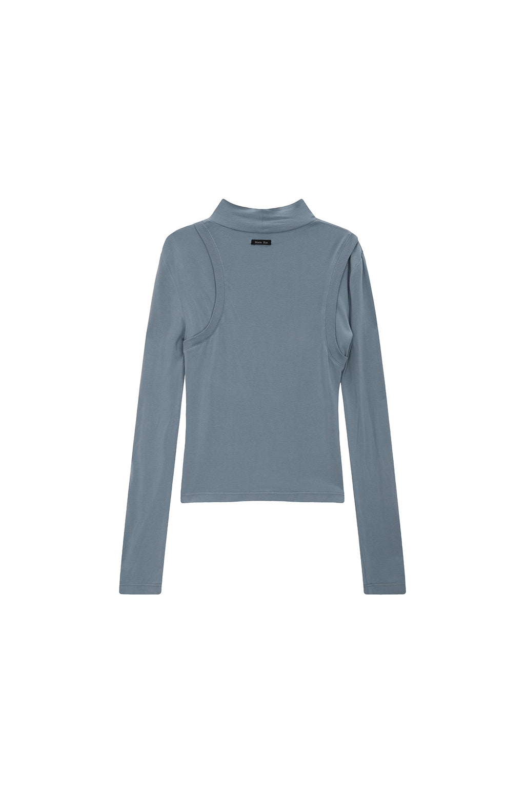Matin Kim - Rib Layered Half Neck Long Sleeve Top (Blue) product image 2 | TRAB K-Fashion Australia